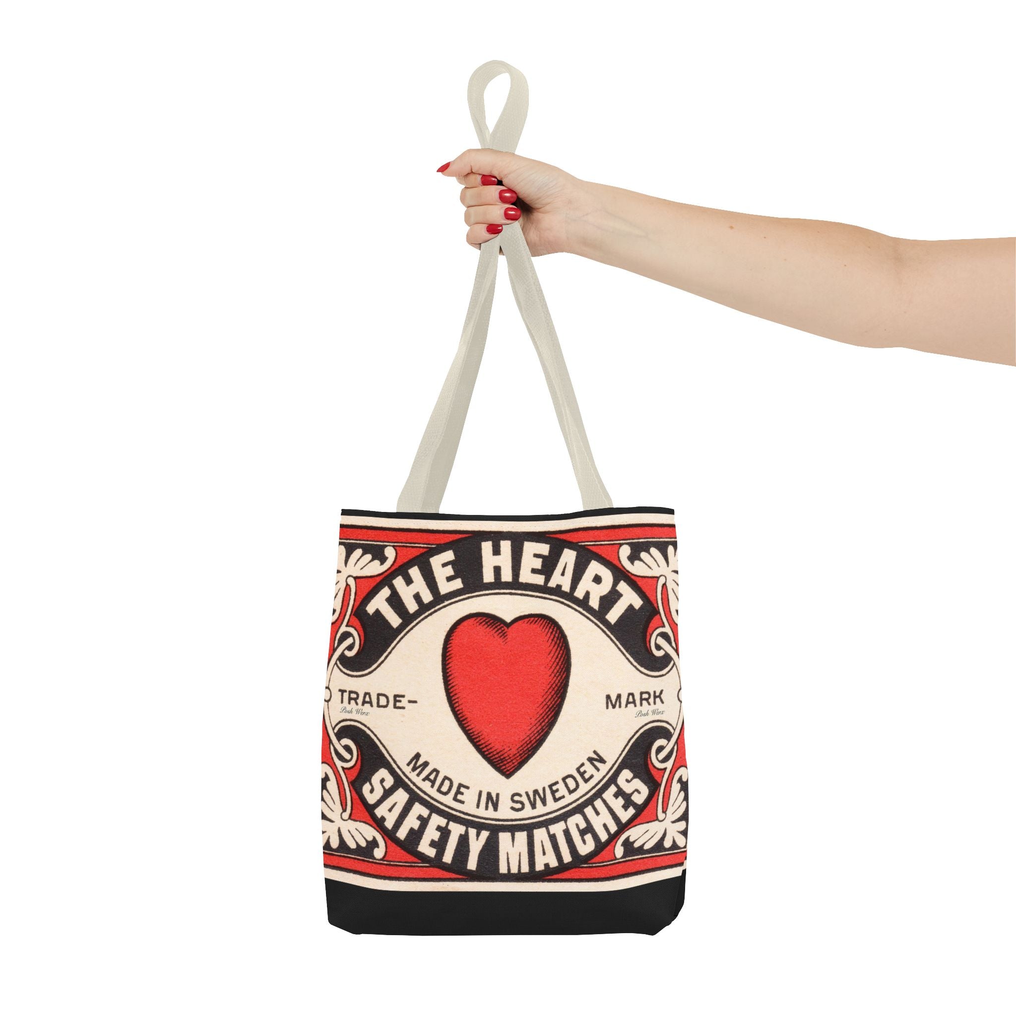 The Heart Safety Match Tote Bag (3 sizes, multiple handle colors)