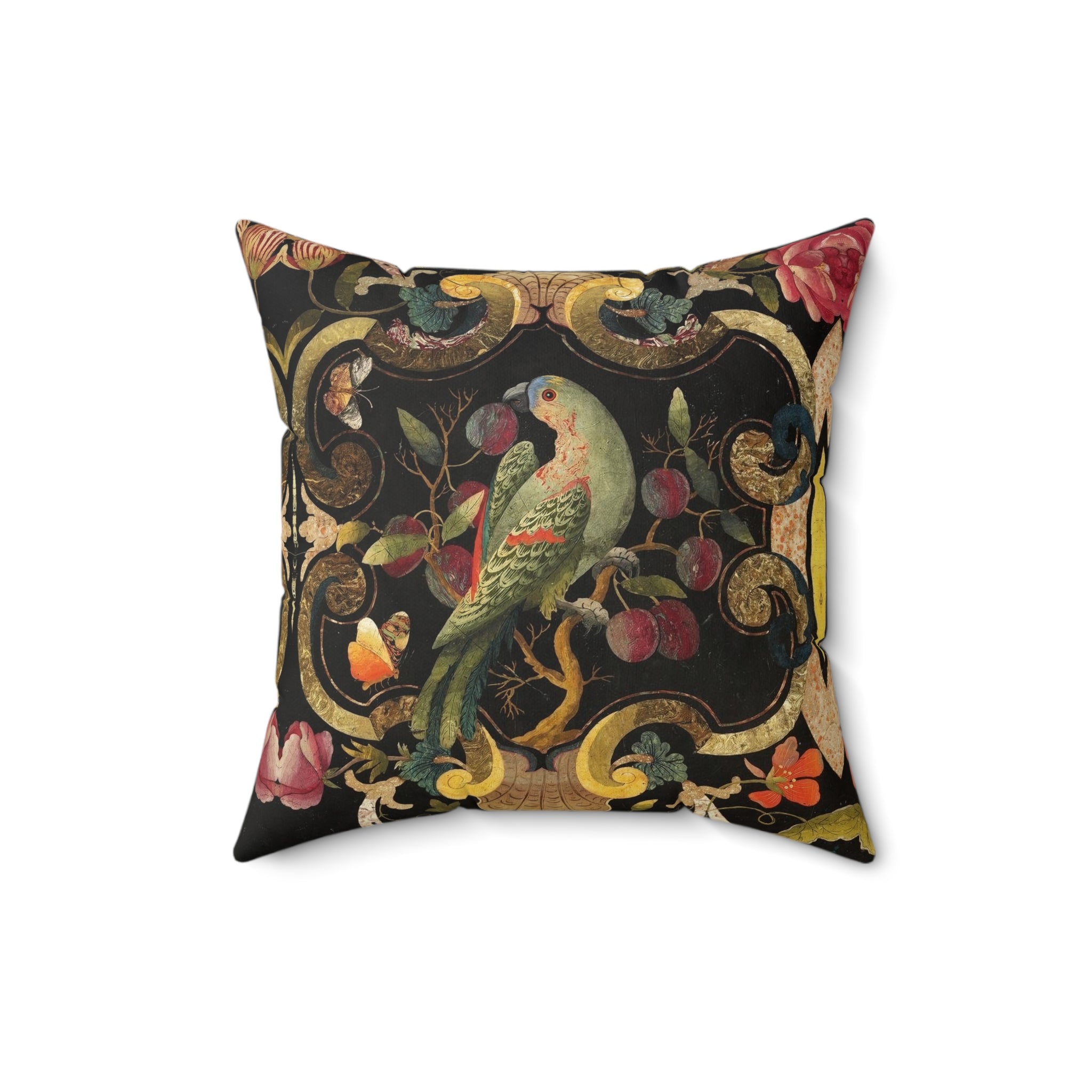 Bohemian Parrots Faux Suede Pillow, Cozy Living Room Accent (4 sizes)