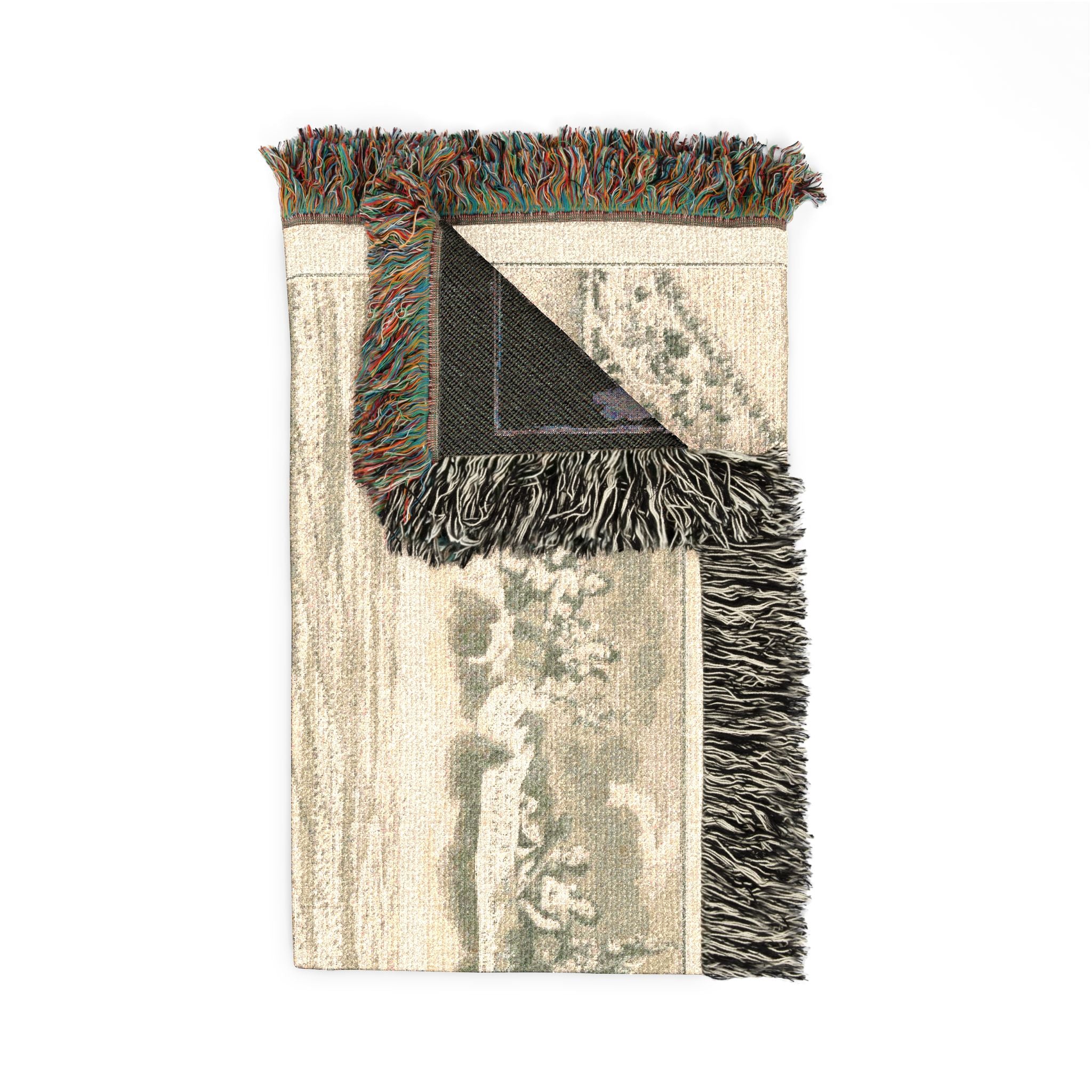 Estate Antique Aerial View: Woven Blanket Throw / Wall Art Hanging