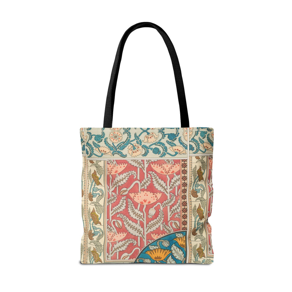 Deco Poppies Tote Bag (3 sizes, 5 handle colors to choose from)