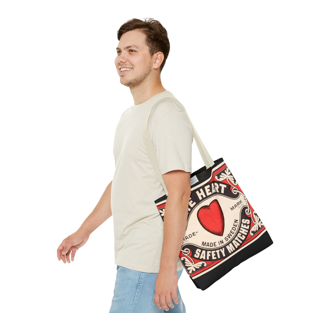 The Heart Safety Match Tote Bag (3 sizes, multiple handle colors)