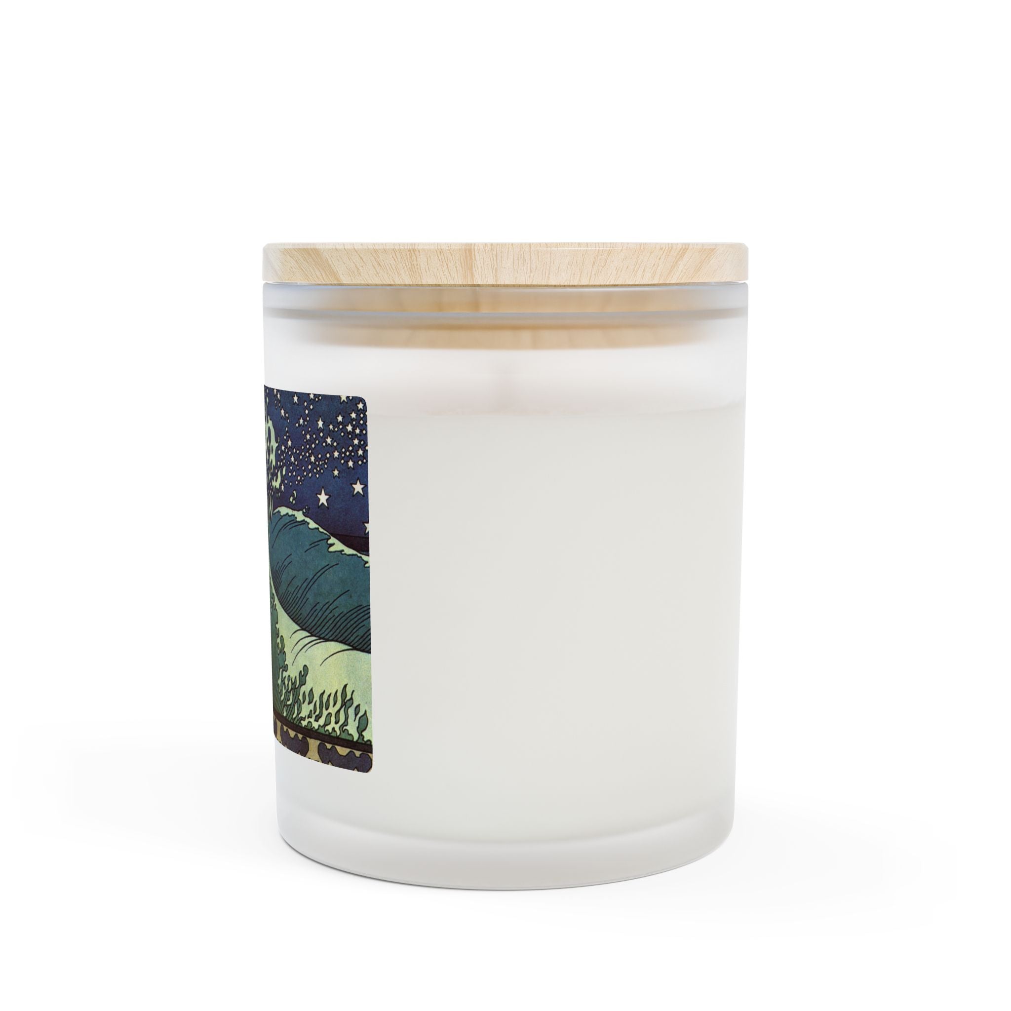 Japanese Celestial Wave with Turtle Frosted Glass Candle, Home Decor (9 scents)