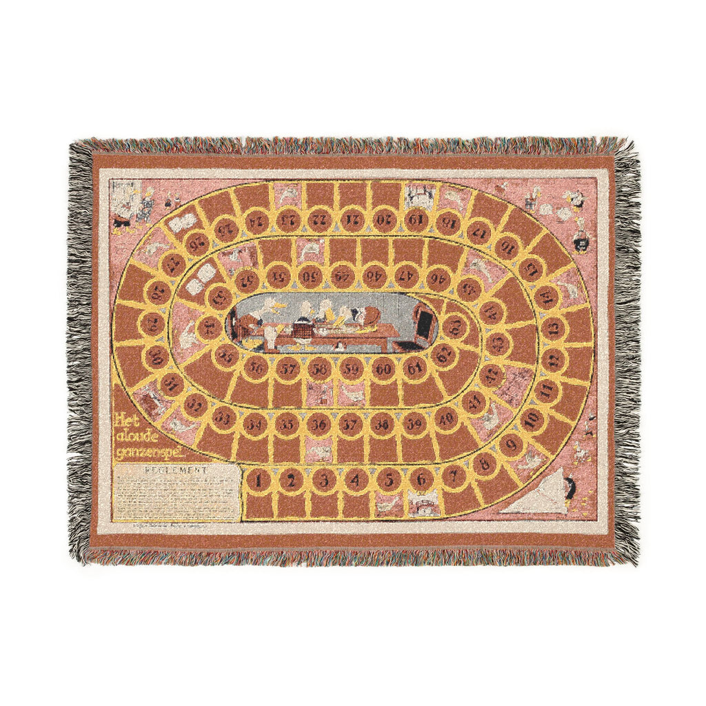 Old Game of The Goose Dutch Board Game Woven Blanket / Throw / Wall Hanging /3 sizes