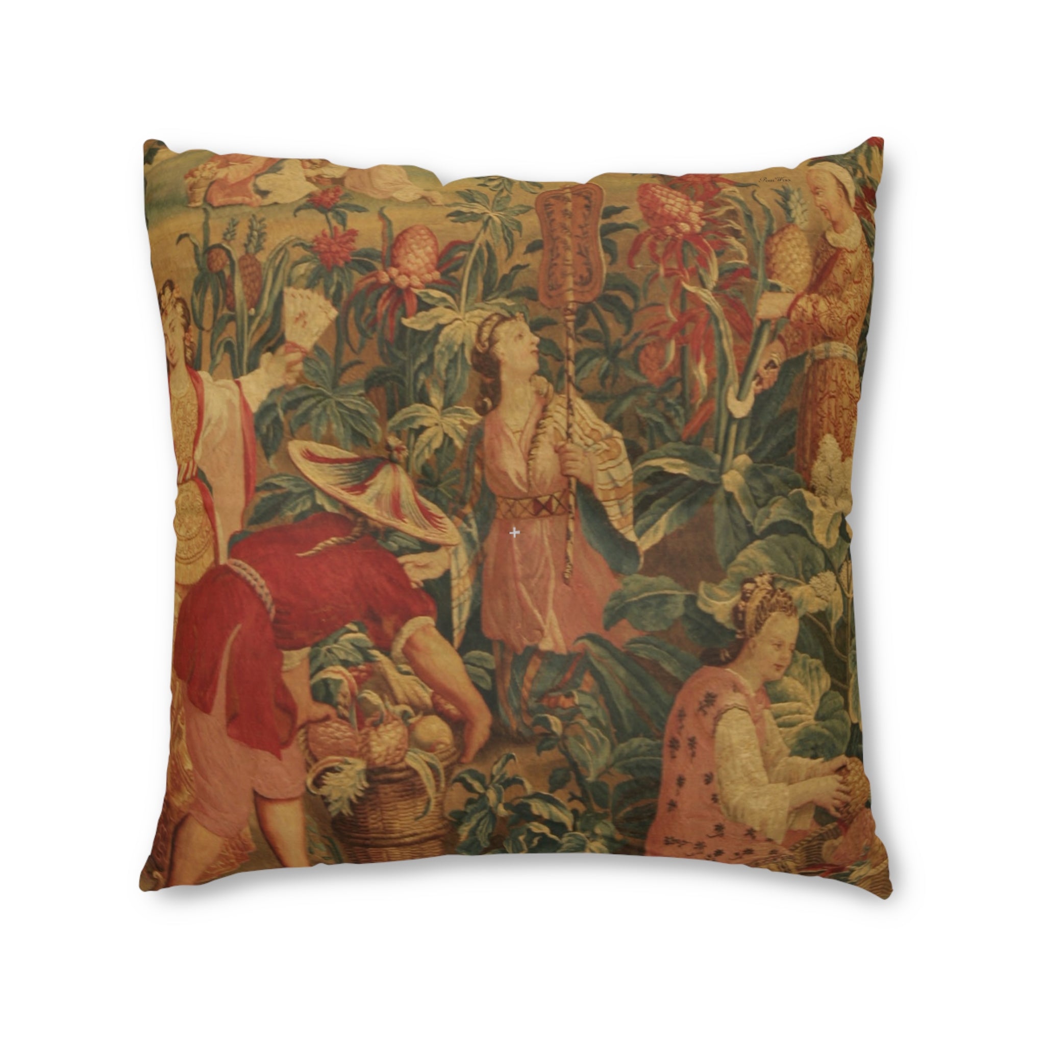 French Tapestry Tufted Floor Pillow, Square (2 sizes)