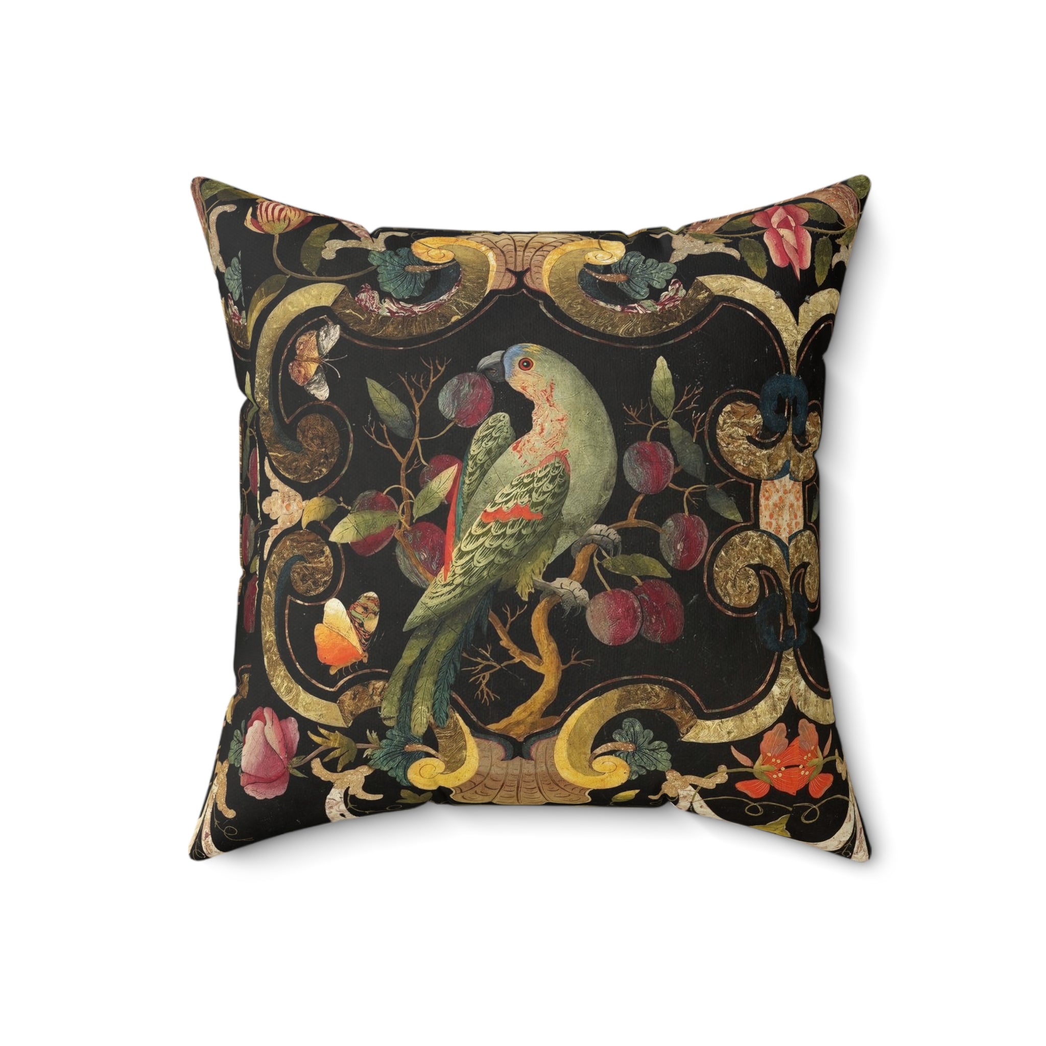 Bohemian Parrots Faux Suede Pillow, Cozy Living Room Accent (4 sizes)