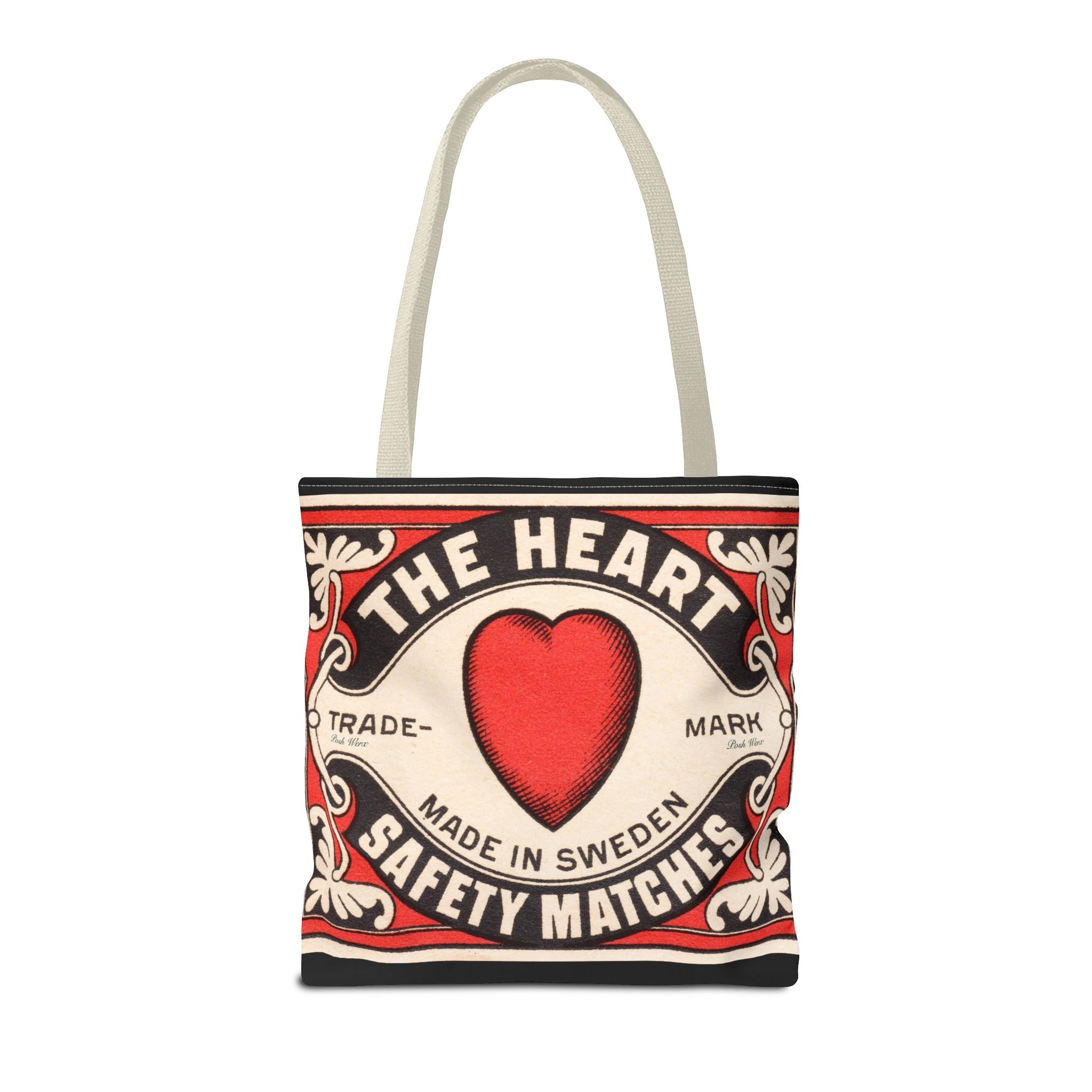 The Heart Safety Match Tote Bag (3 sizes, multiple handle colors)