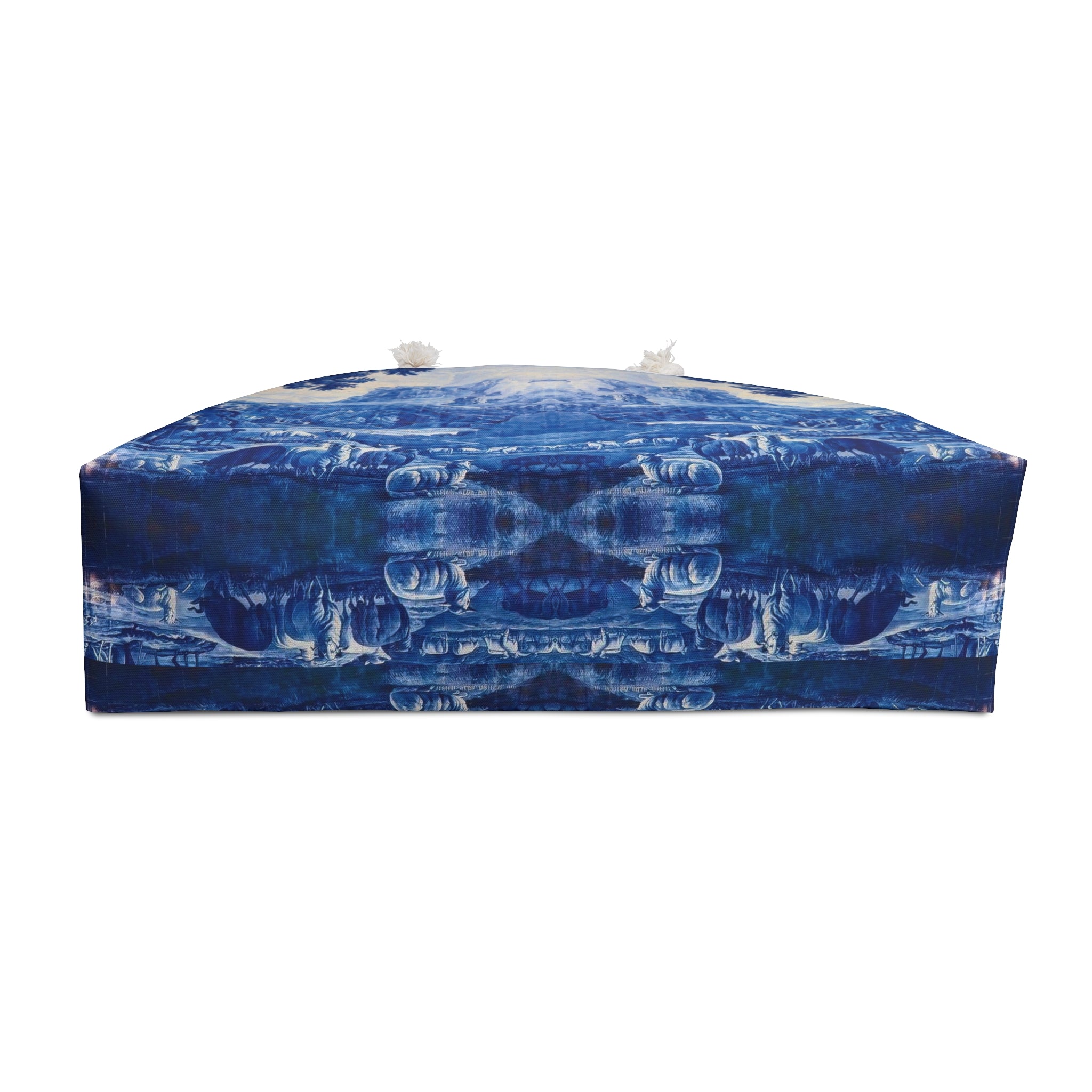 Blue and White Delft Tile Toile Weekender Bag, Travel Tote, Overnight Bag