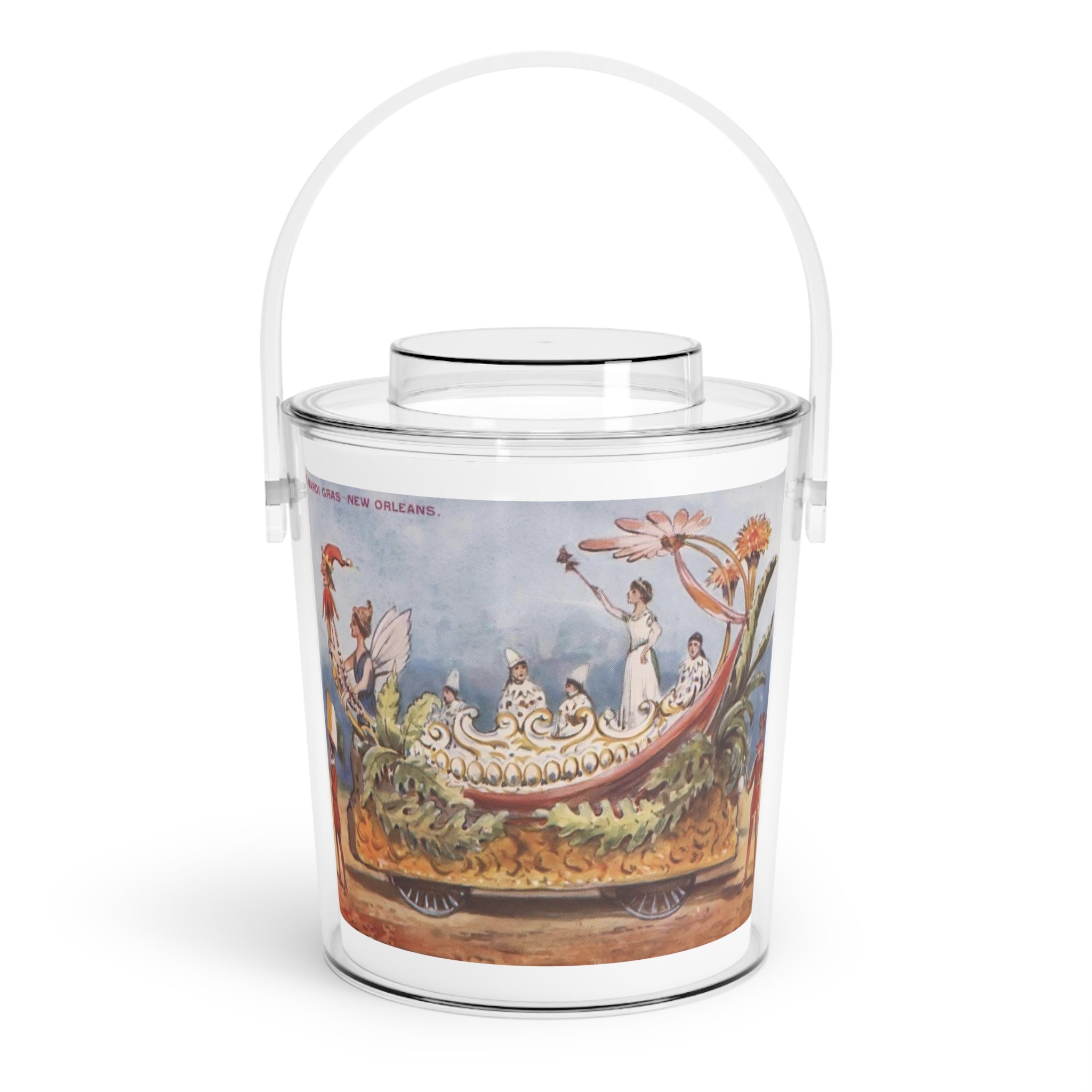 Mardi Gras Float Ice Bucket with Tongs, Barware