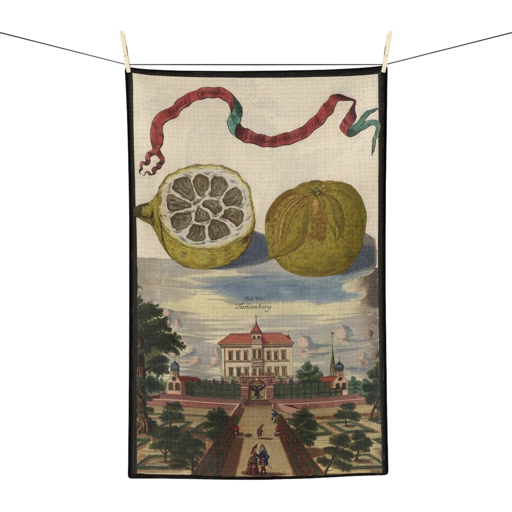 Lemon Farm w Formal Gardens Microfiber Kitchen Tea Towel