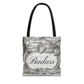 French Toile Cartouche - Badass Tote Bag (3 sizes, 5 handle colors)