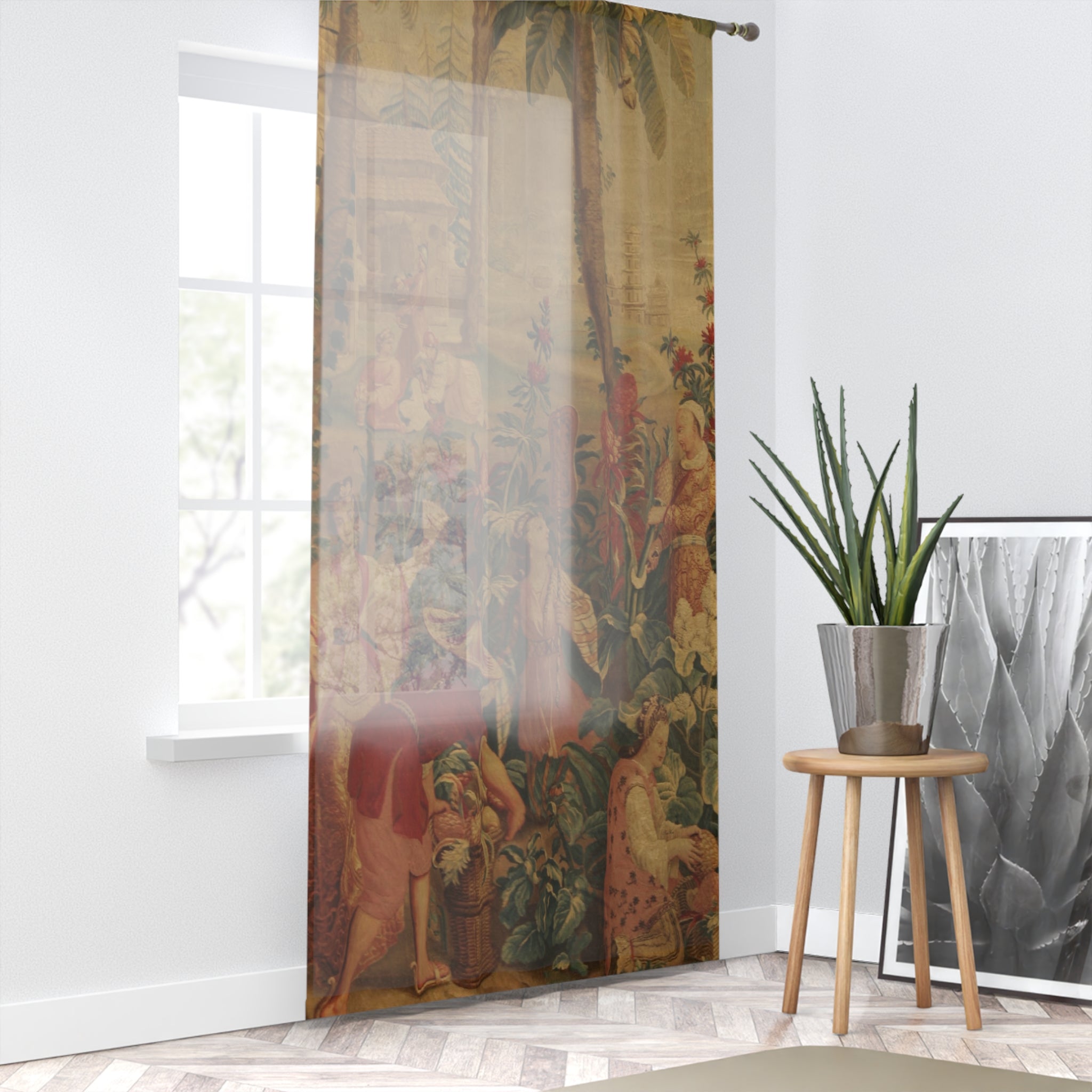 French Tapestry Window Curtain (Somewhat Transparent)