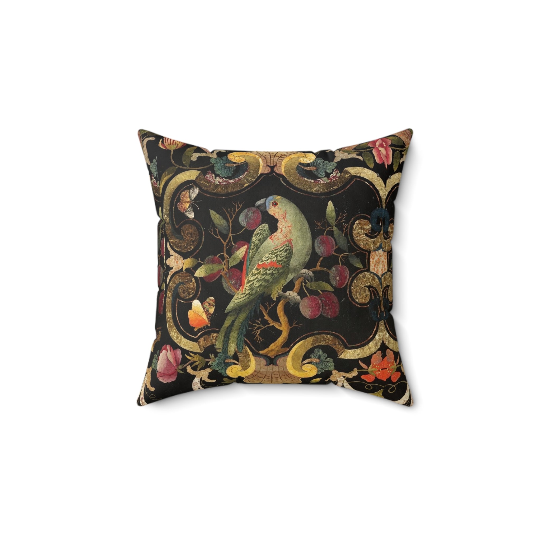 Bohemian Parrots Faux Suede Pillow, Cozy Living Room Accent (4 sizes)
