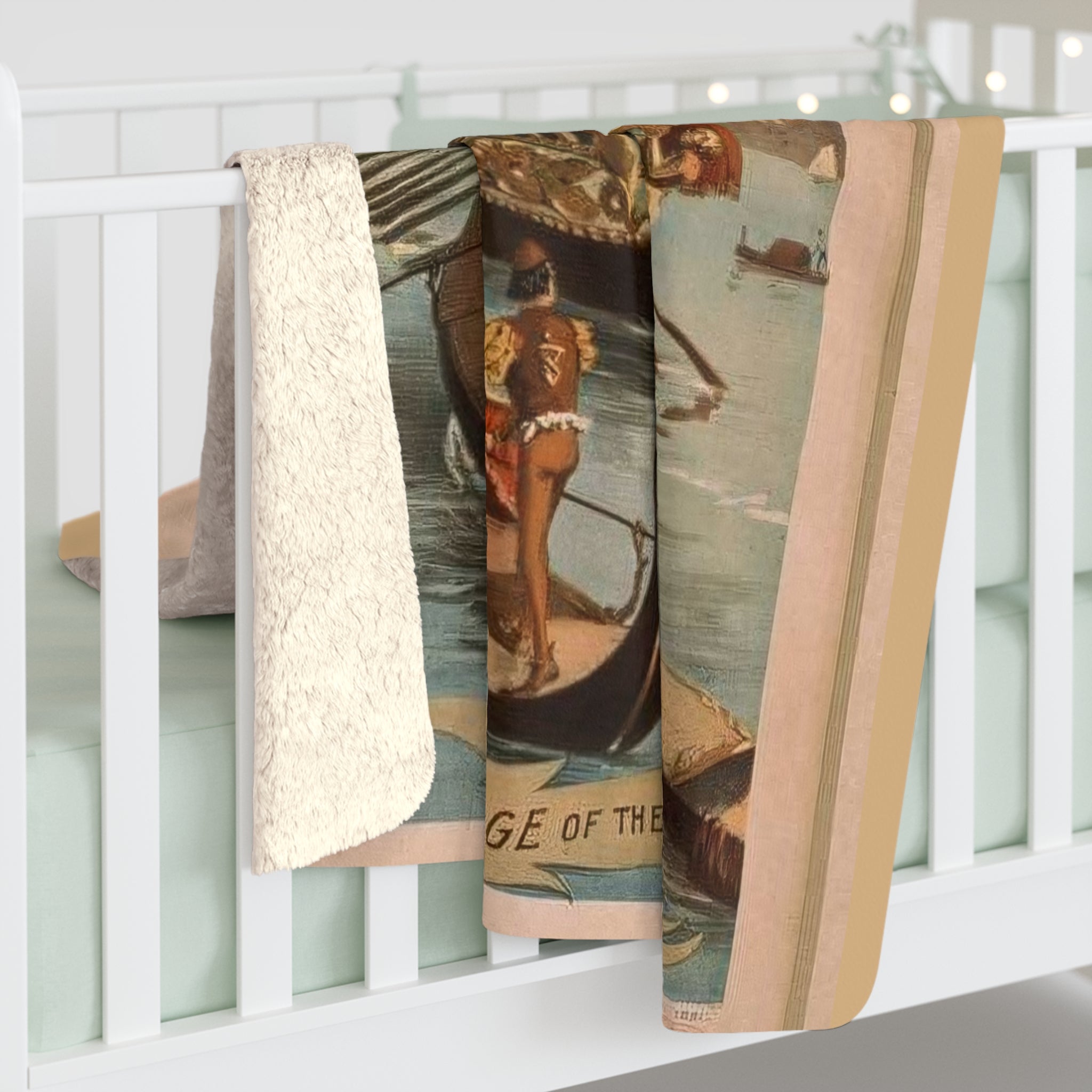 Bride of the Sea - Antique Poster Design / Sherpa Fleece Blanket / Wall Hanging