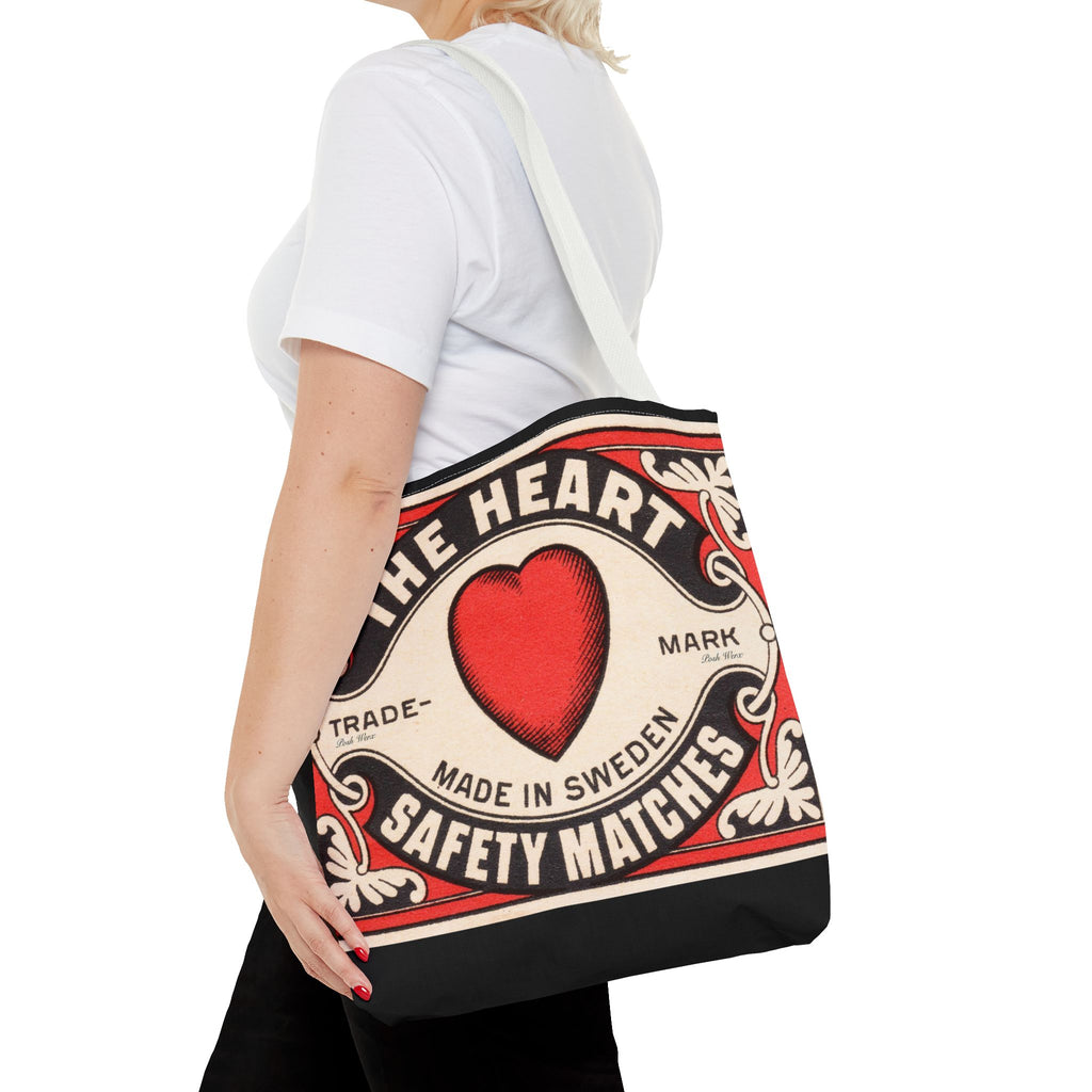 The Heart Safety Match Tote Bag (3 sizes, multiple handle colors)