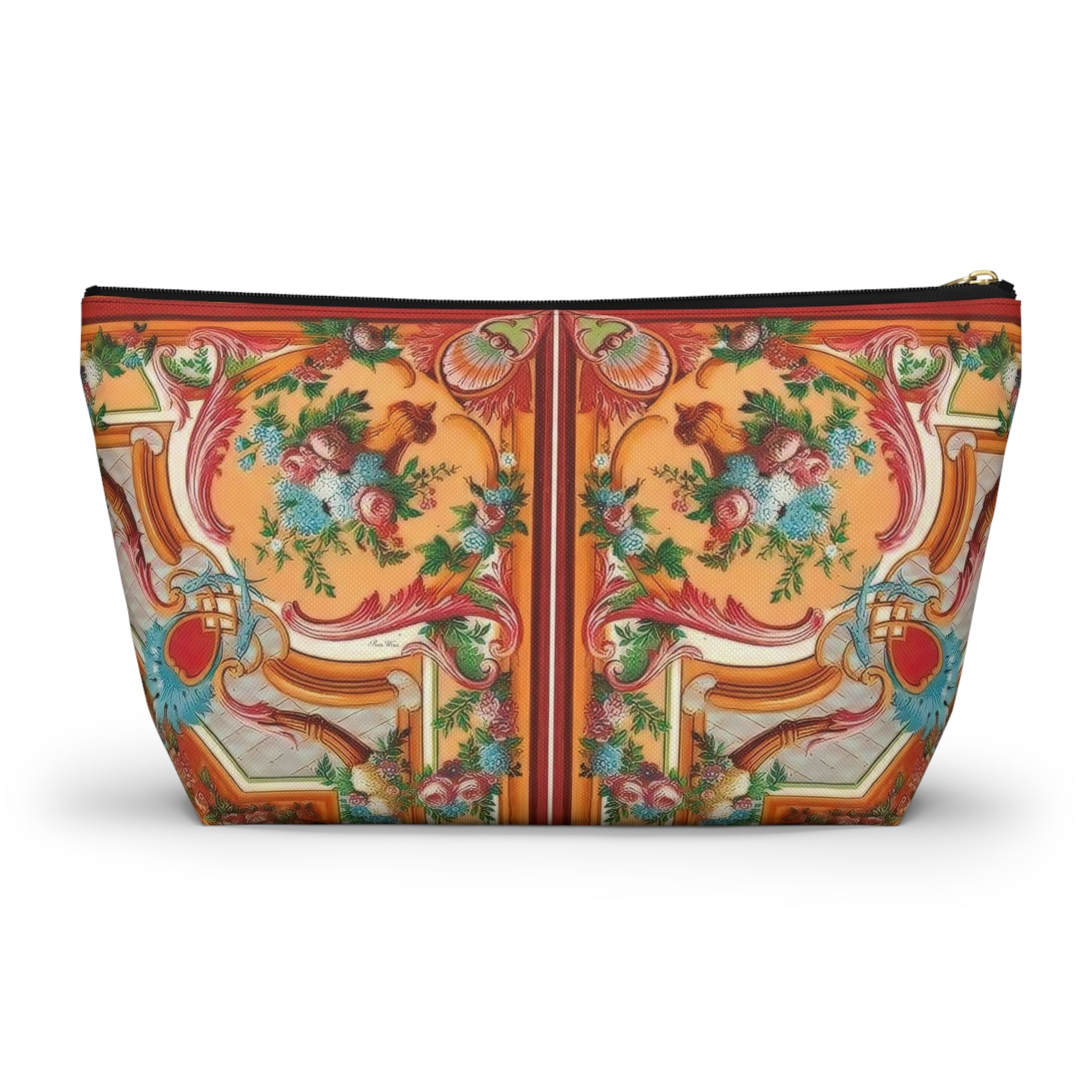 Fancy Flourish Accessory Pouch w T-bottom, 2 designs in one (2 sizes)
