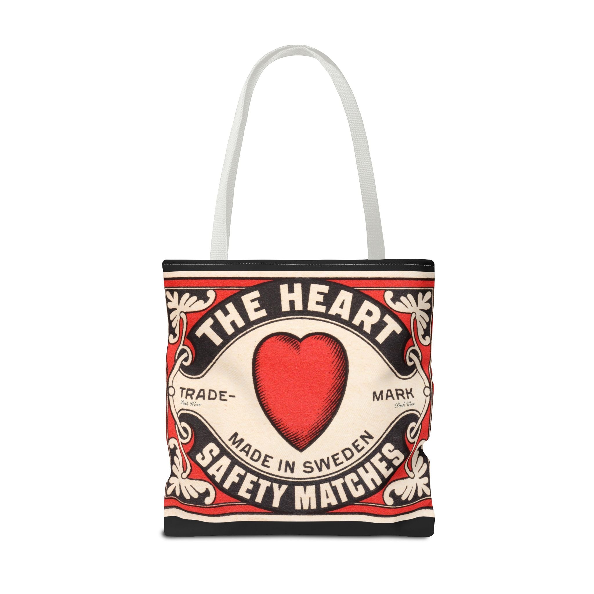 The Heart Safety Match Tote Bag (3 sizes, multiple handle colors)
