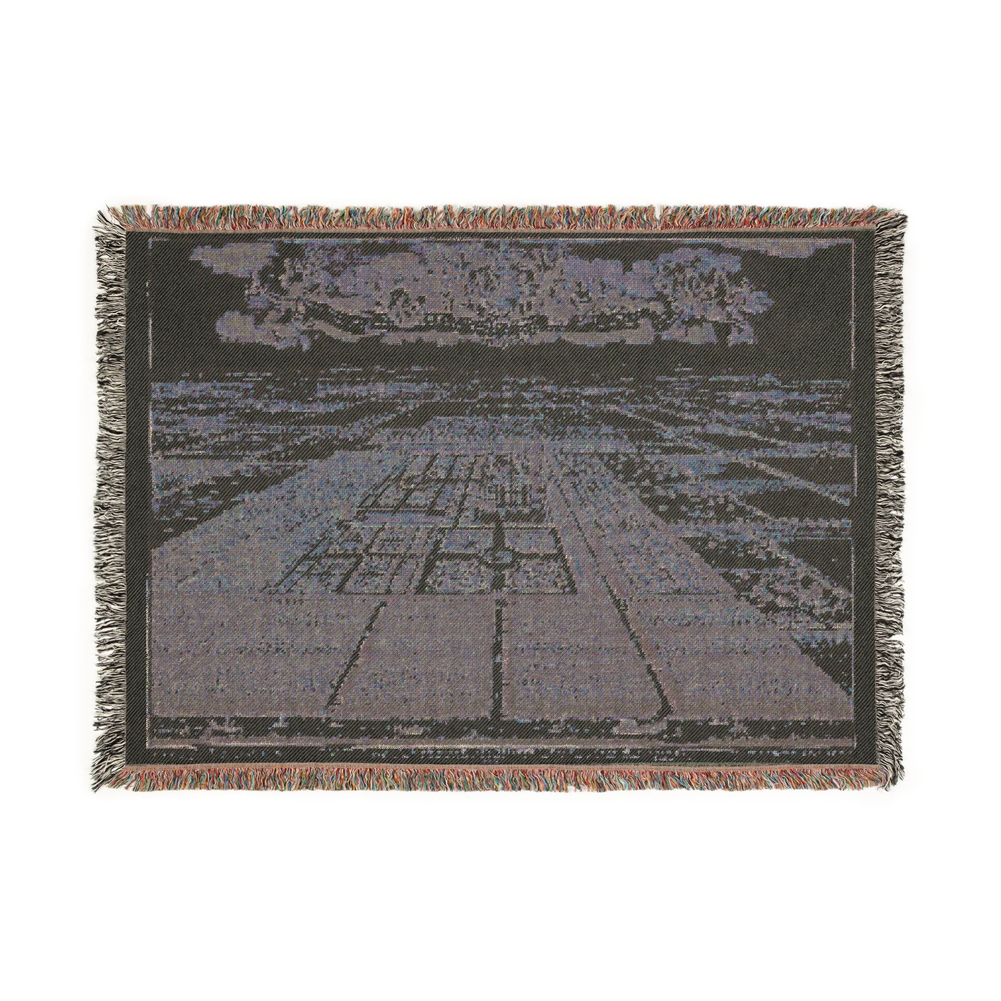 Estate Antique Aerial View: Woven Blanket Throw / Wall Art Hanging