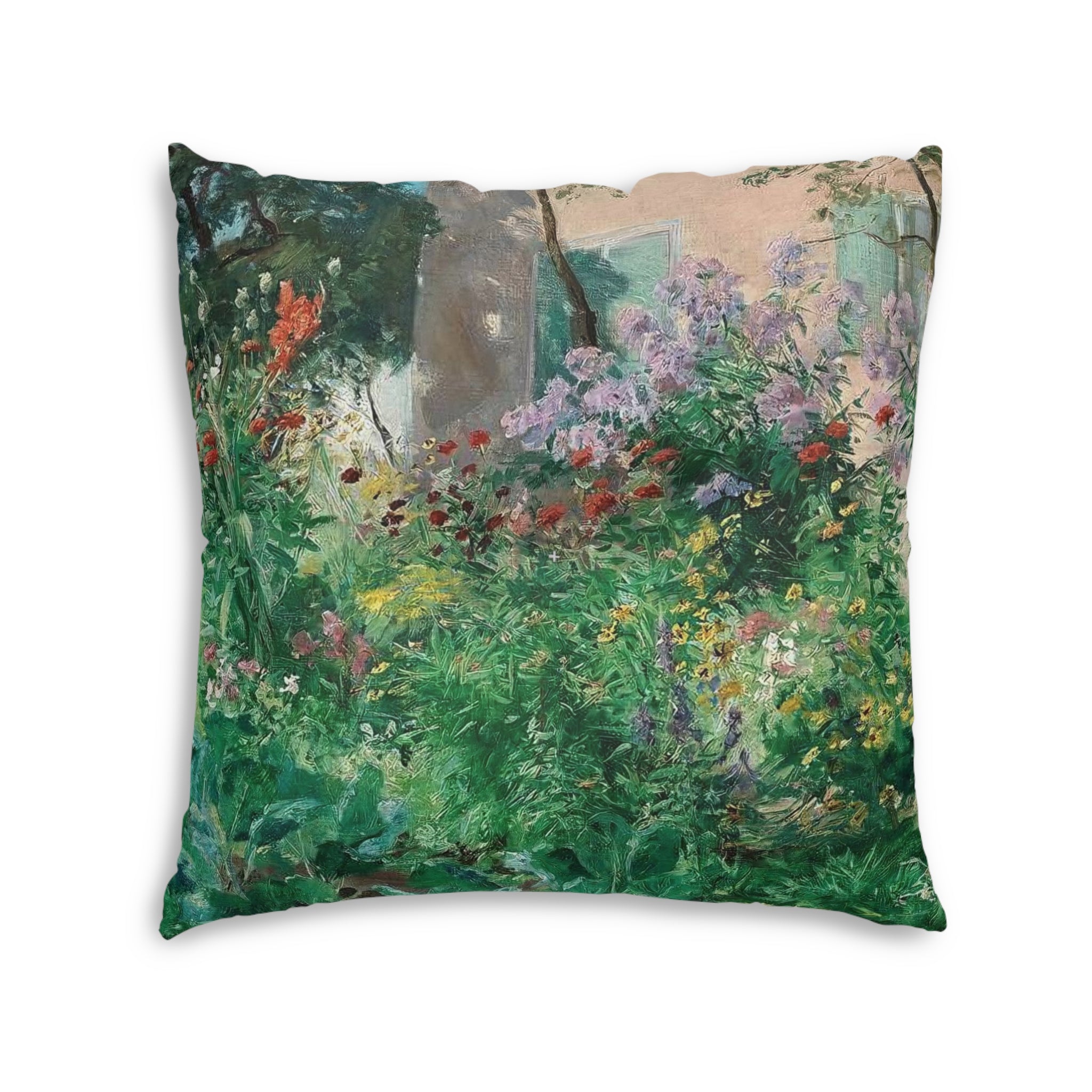 Garden and French House w Shutters Tufted Floor Pillow, Square (2 sizes)