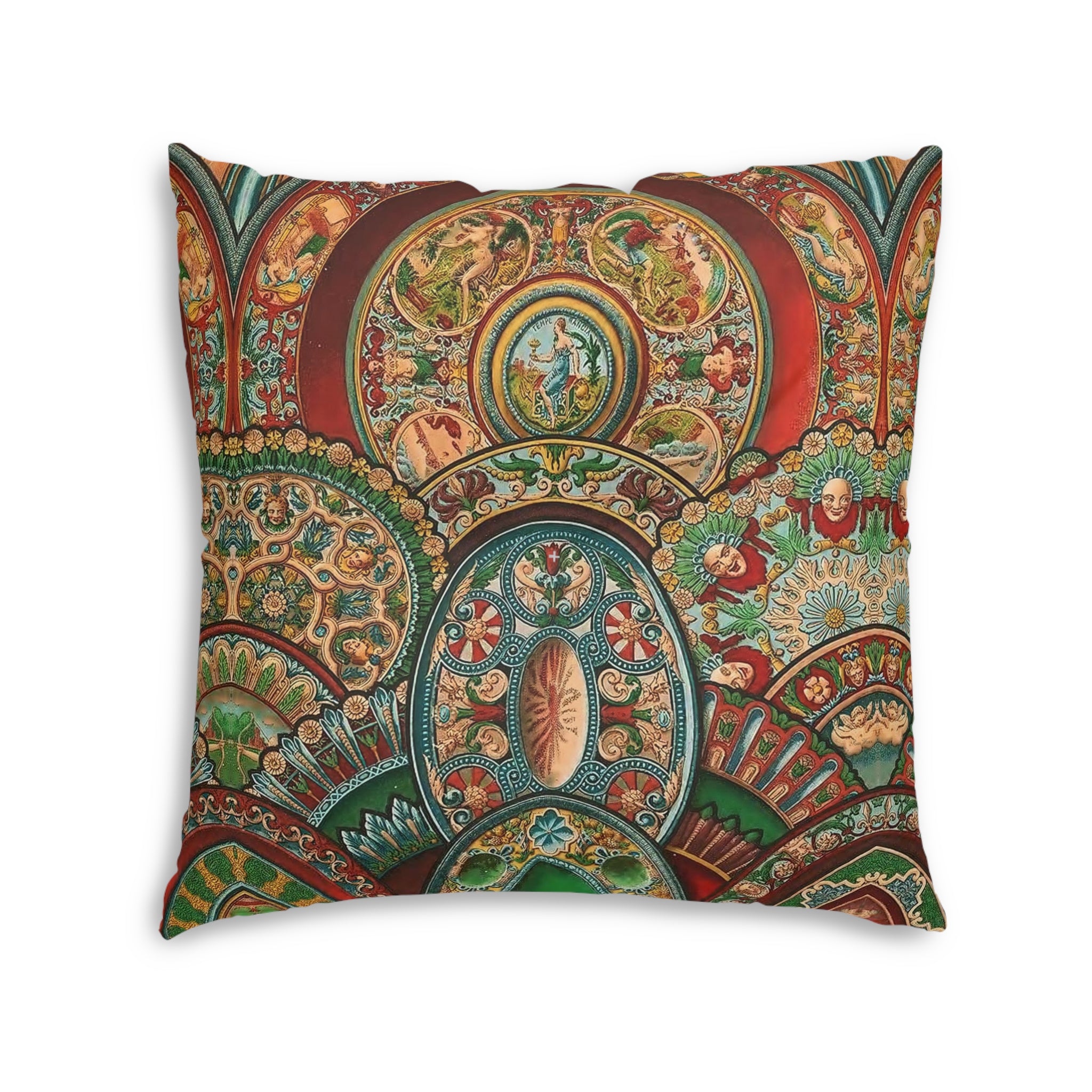 Renaissance Circles and Arches Tufted Floor Pillow, Square (2 sizes)