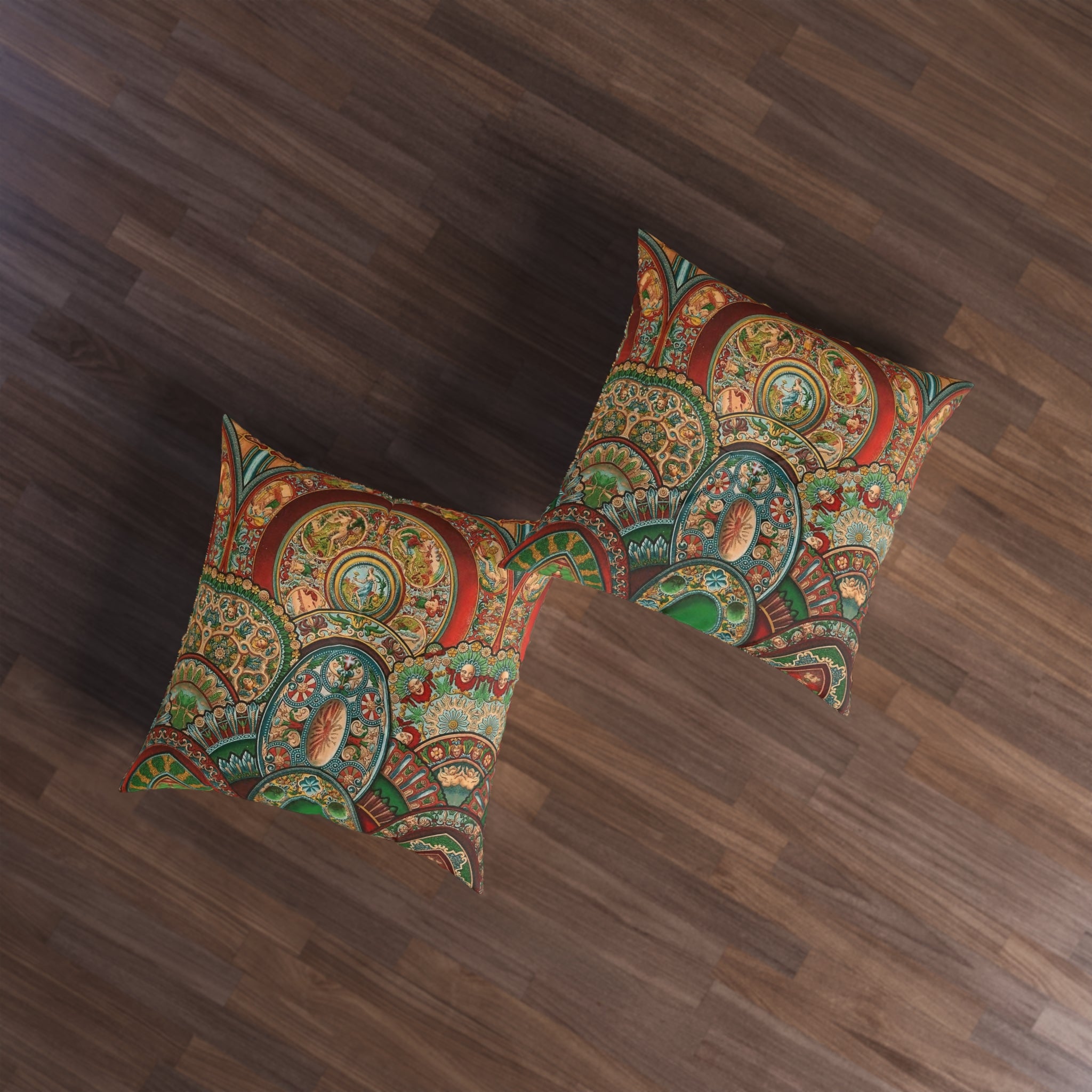 Renaissance Circles and Arches Tufted Floor Pillow, Square (2 sizes)