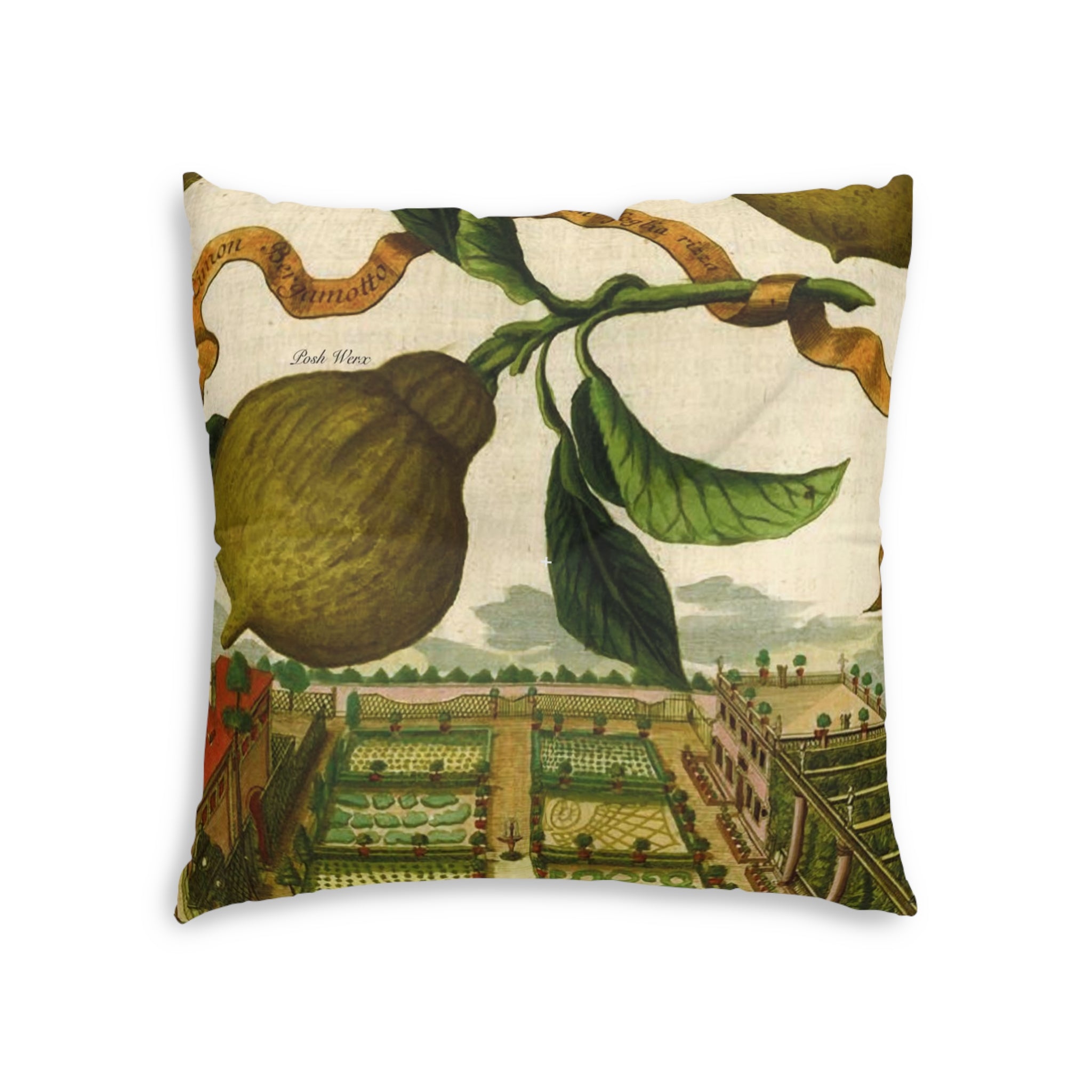 Italian Lemon Farm Tufted Floor Pillow, Square (2 sizes)