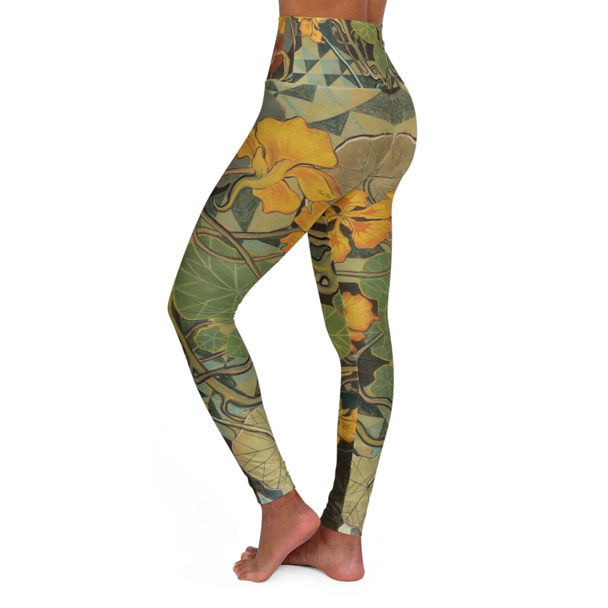 Art Nouveau Nasturtium Yoga Pant Yoga Leggings | Bottoms (6 sizes)