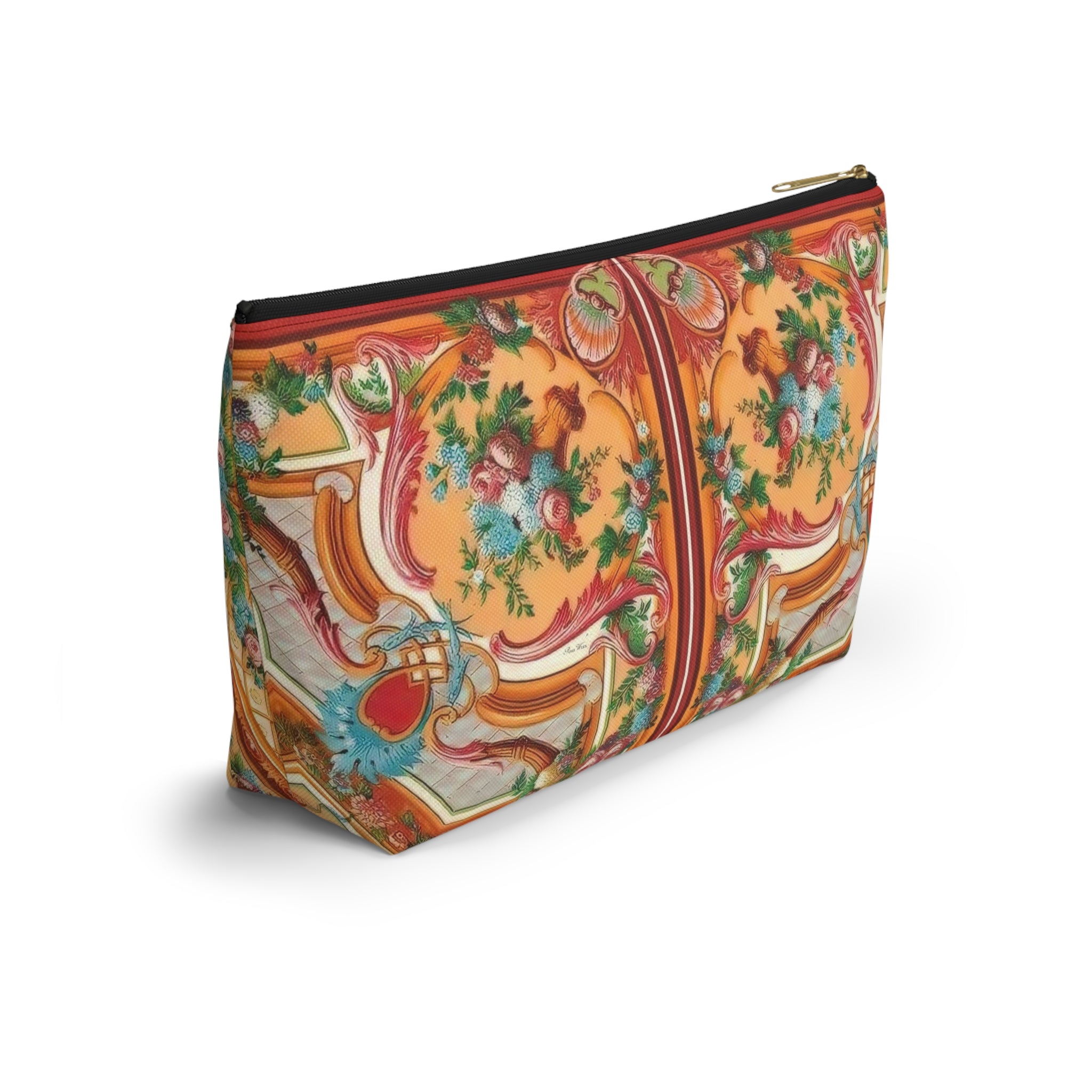 Fancy Flourish Accessory Pouch w T-bottom, 2 designs in one (2 sizes)