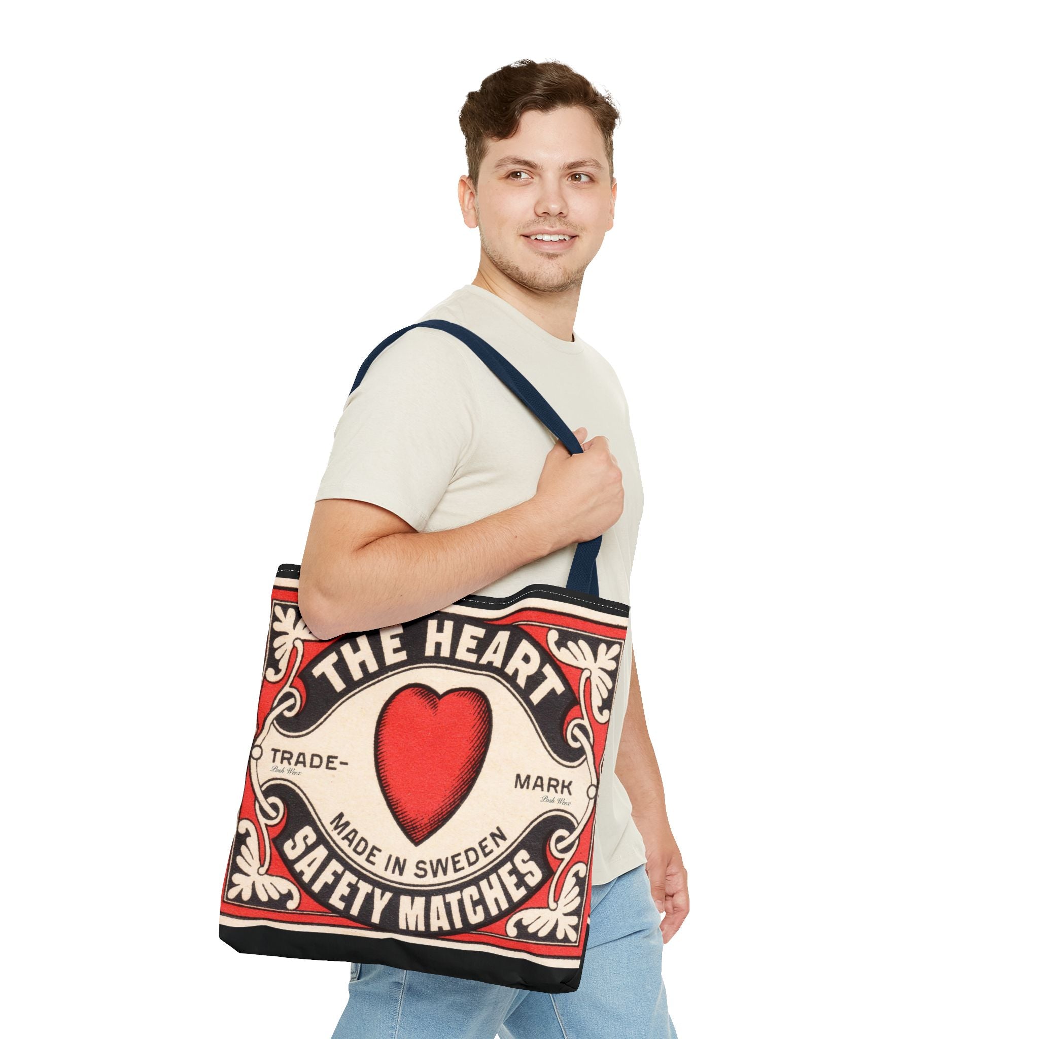 The Heart Safety Match Tote Bag (3 sizes, multiple handle colors)
