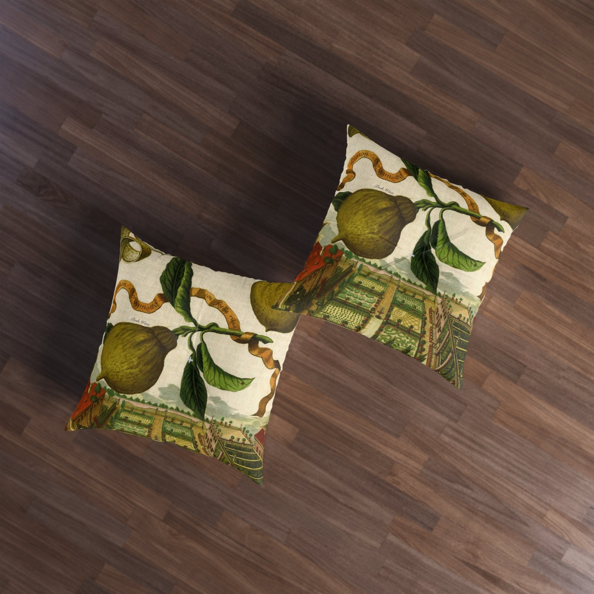 Italian Lemon Farm Tufted Floor Pillow, Square (2 sizes)