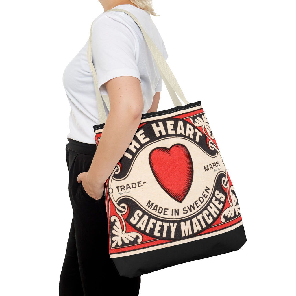 The Heart Safety Match Tote Bag (3 sizes, multiple handle colors)
