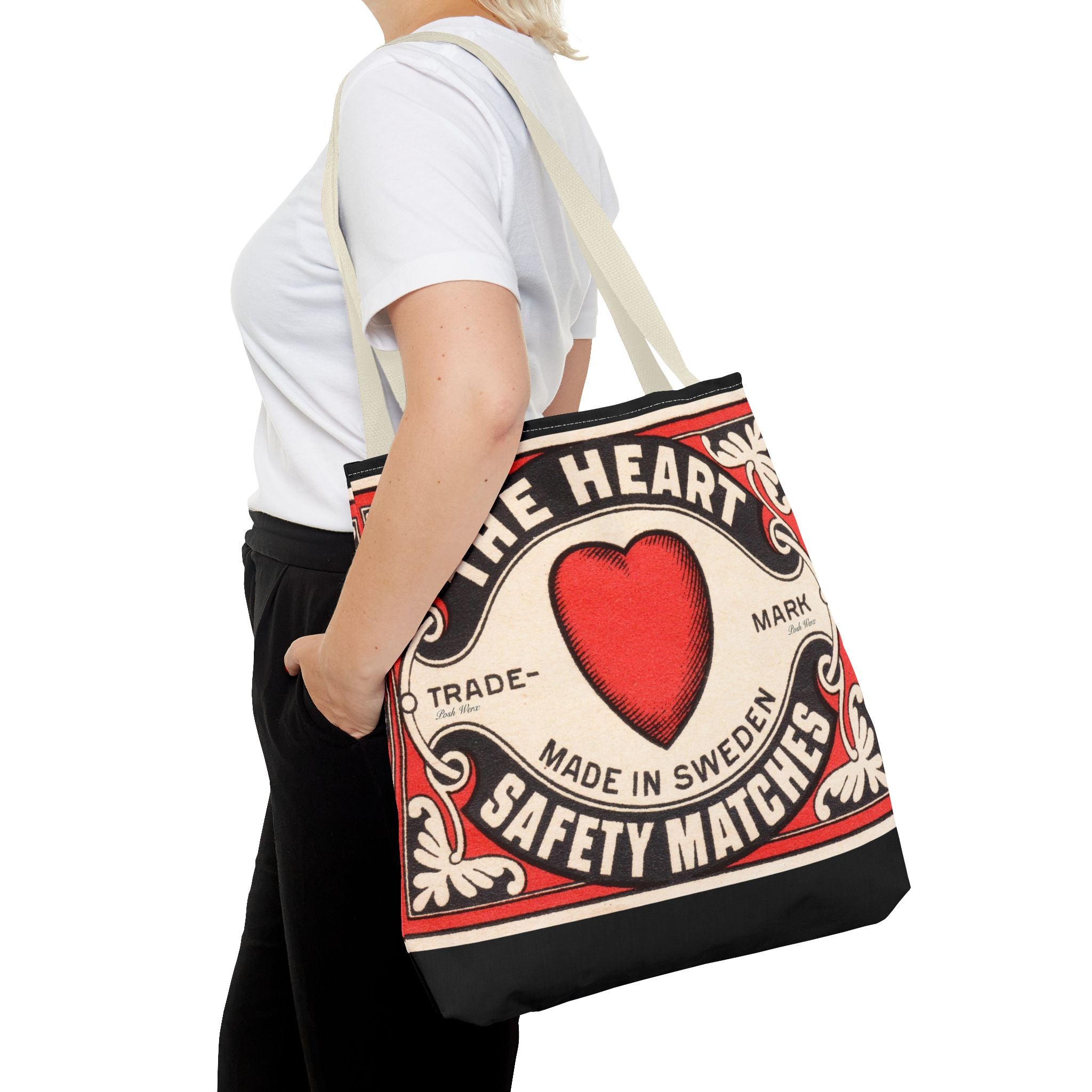 The Heart Safety Match Tote Bag (3 sizes, multiple handle colors)