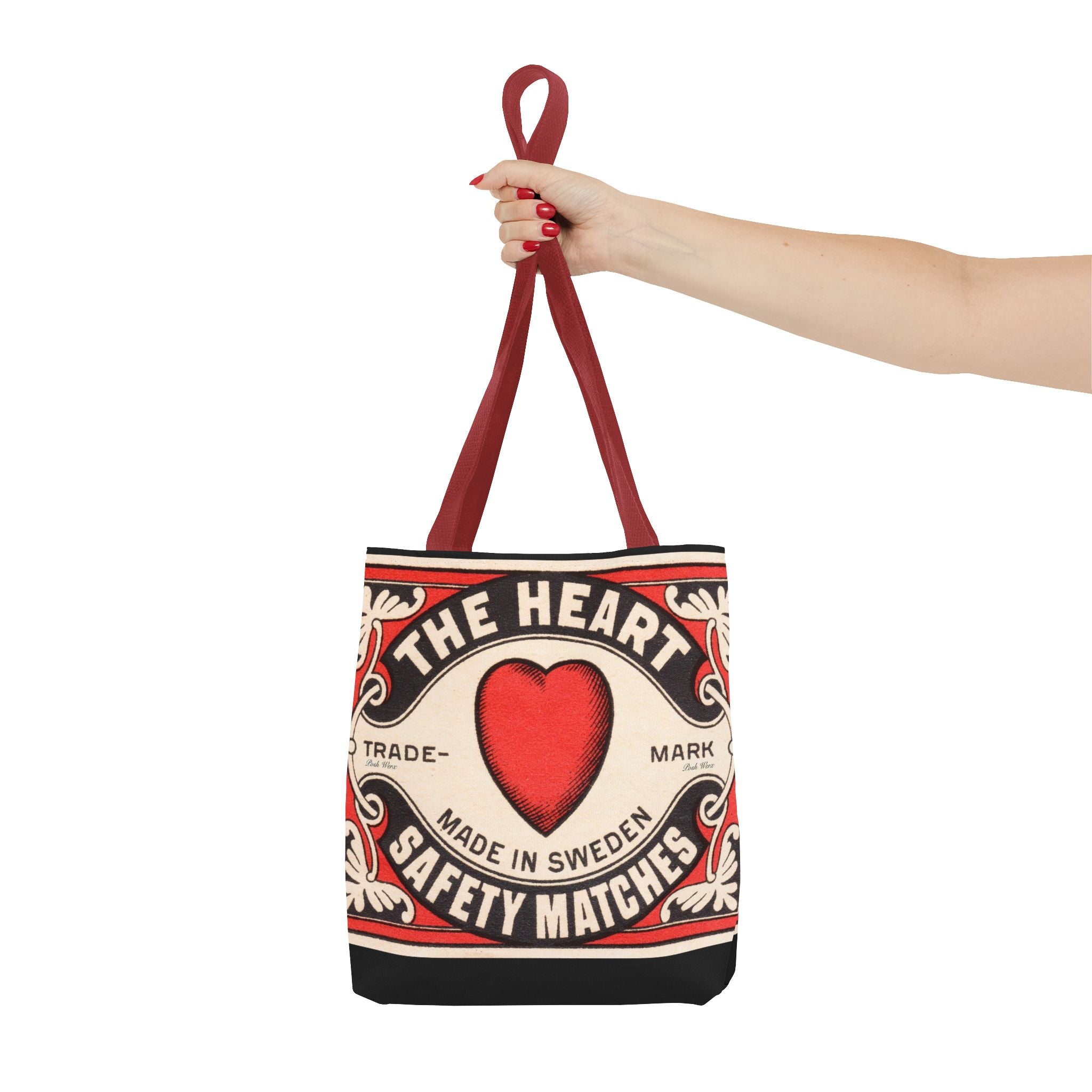 The Heart Safety Match Tote Bag (3 sizes, multiple handle colors)