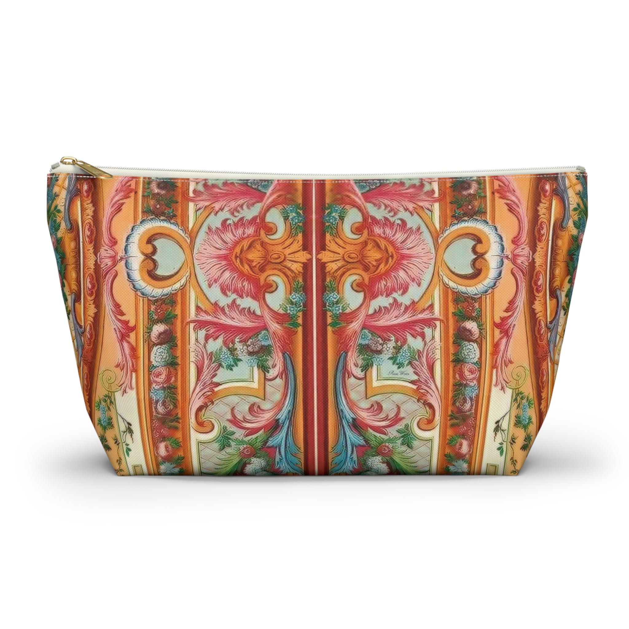 Fancy Flourish Accessory Pouch w T-bottom, 2 designs in one (2 sizes)