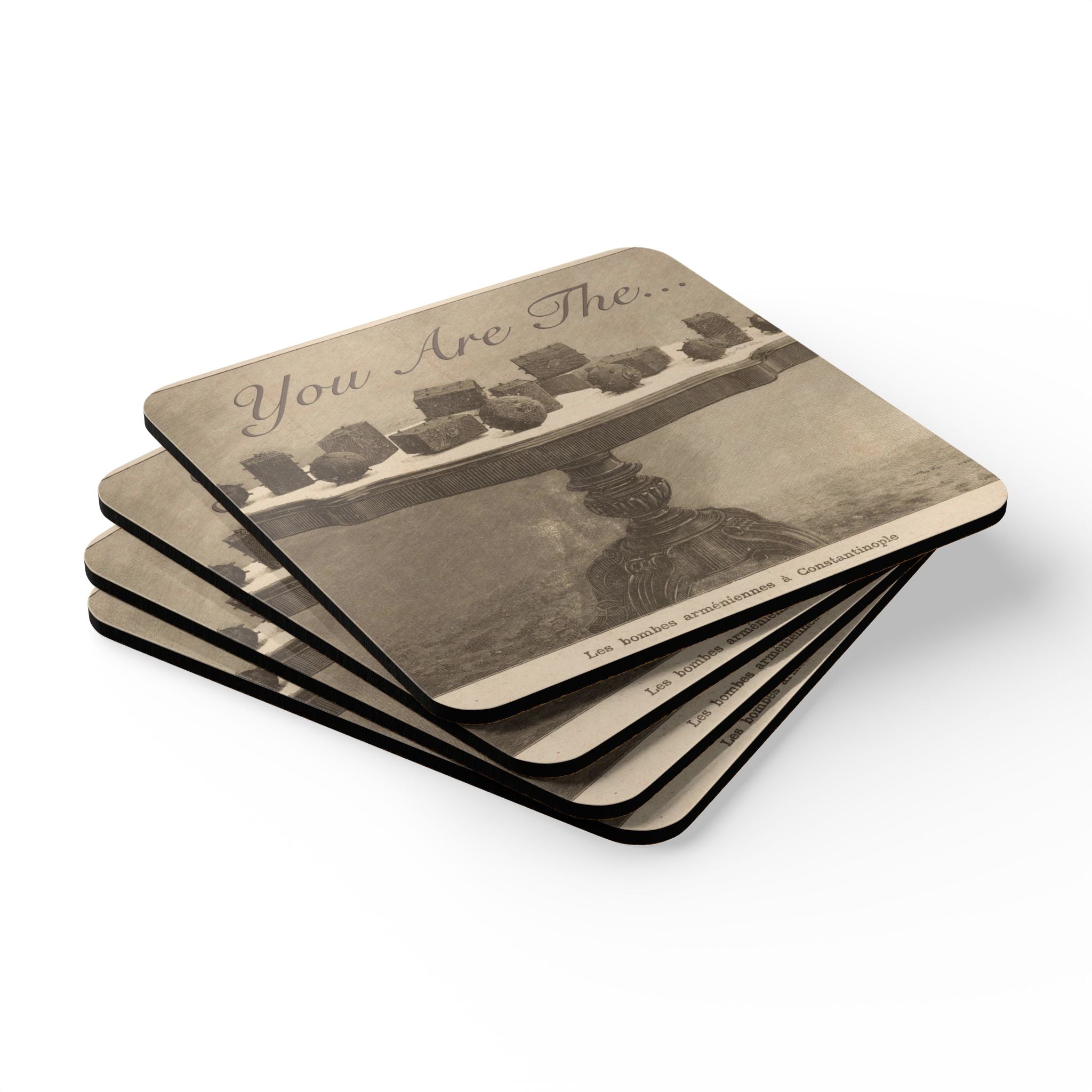 You Are The B0mb Corkwood Coaster Set of 4 Barware / Kitchen / Table Scape / Office