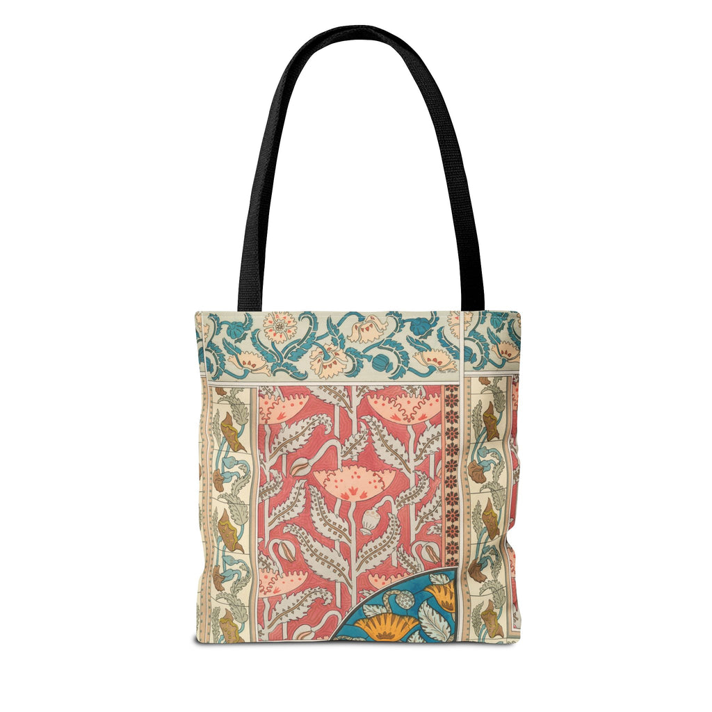 Deco Poppies Tote Bag (3 sizes, 5 handle colors to choose from)