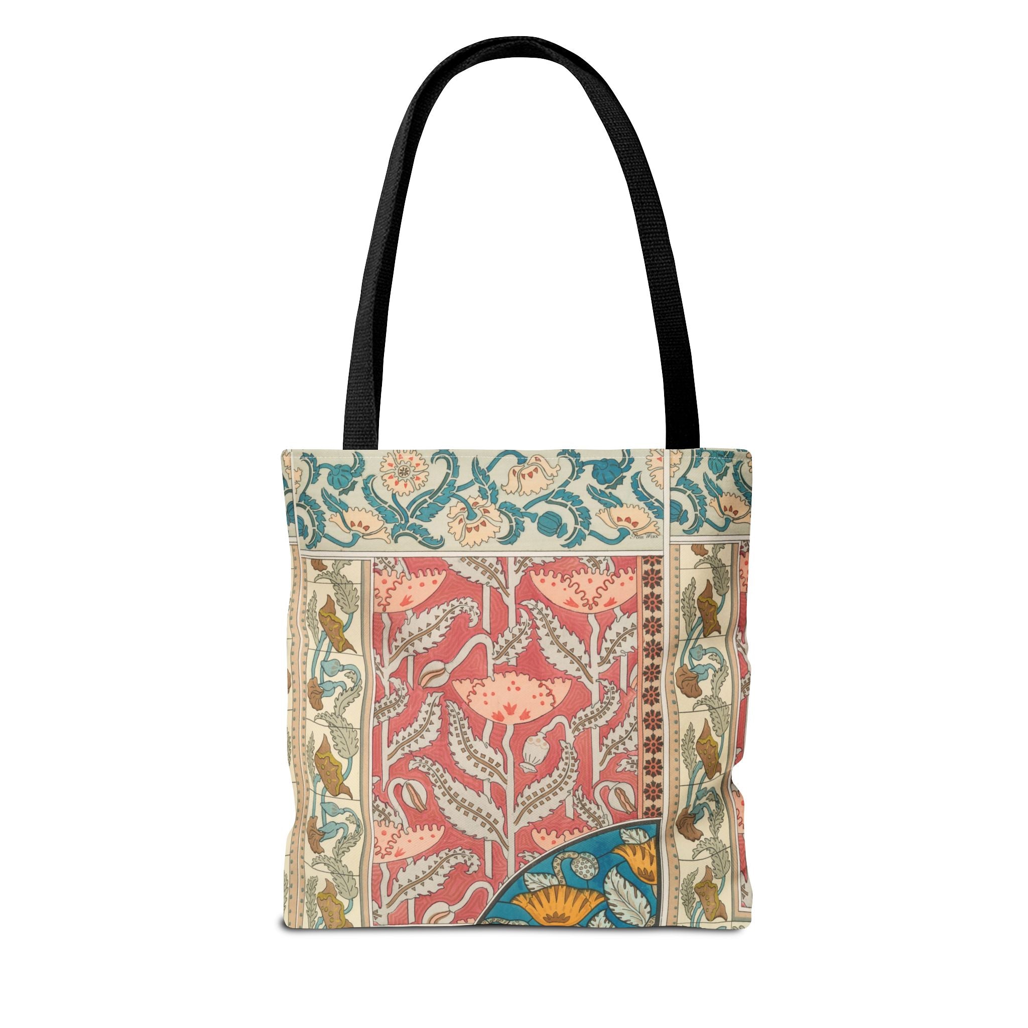 Deco Poppies Tote Bag (3 sizes, 5 handle colors to choose from)