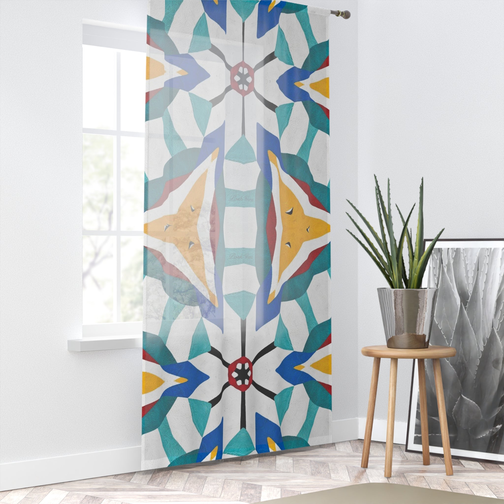 Bold Modern Painting Window Curtain