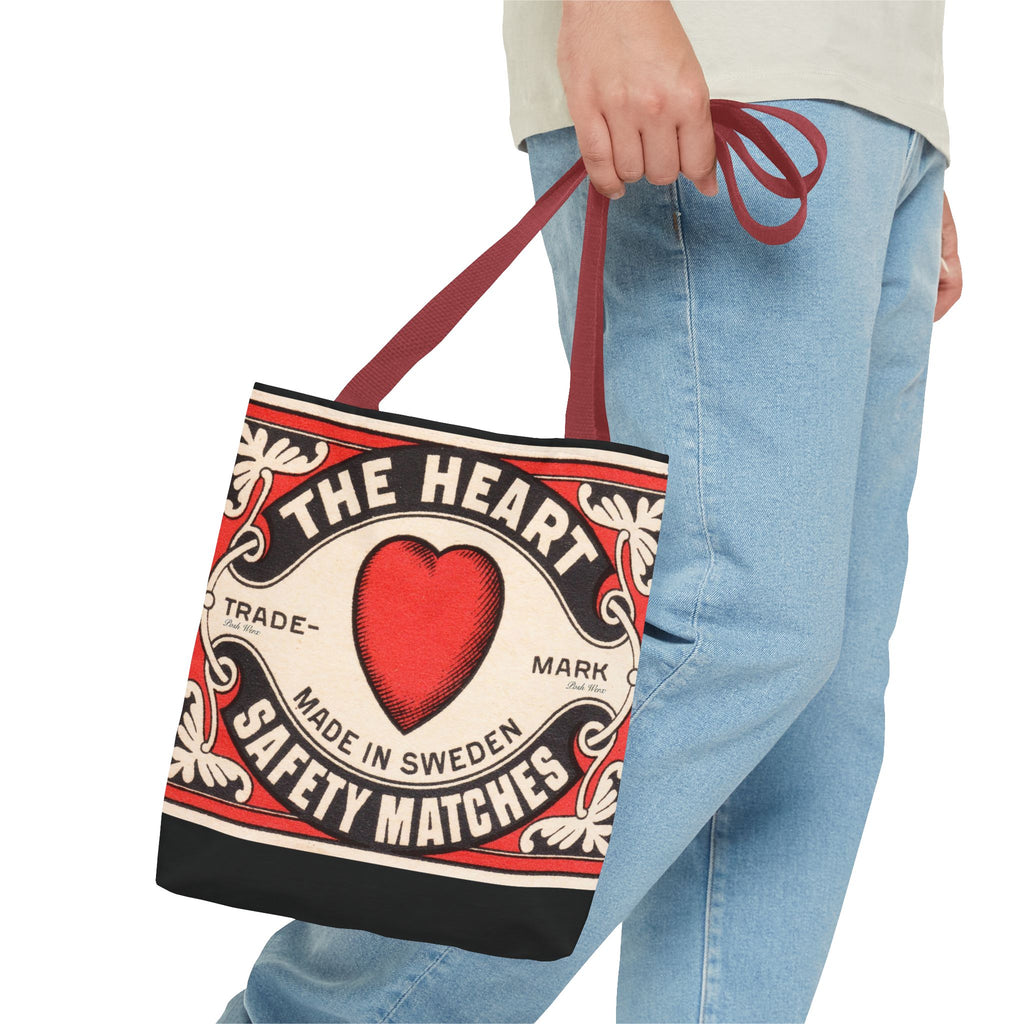 The Heart Safety Match Tote Bag (3 sizes, multiple handle colors)