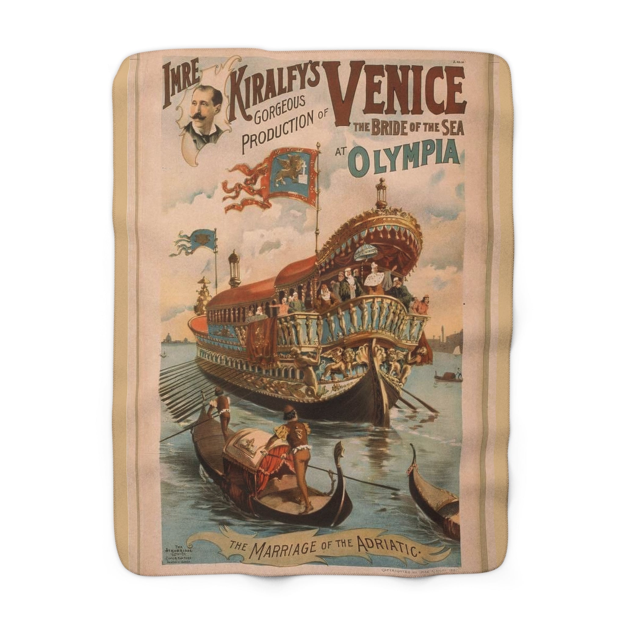 Bride of the Sea - Antique Poster Design / Sherpa Fleece Blanket / Wall Hanging