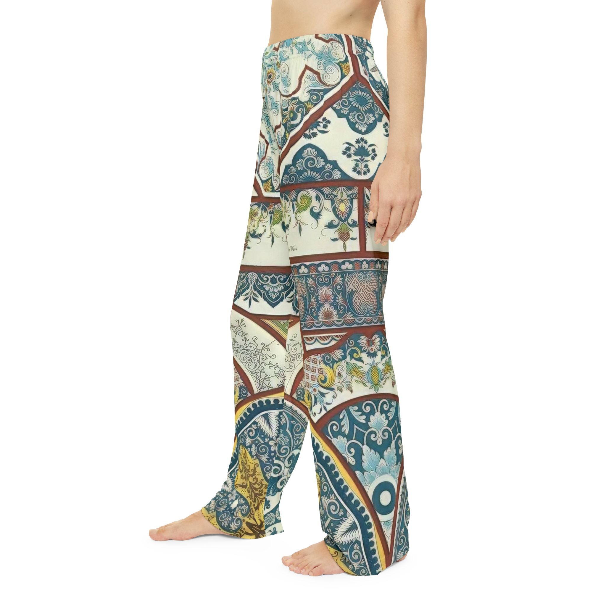 Blue Flourishes Women's Pajama Pants / Bottoms (8 sizes)