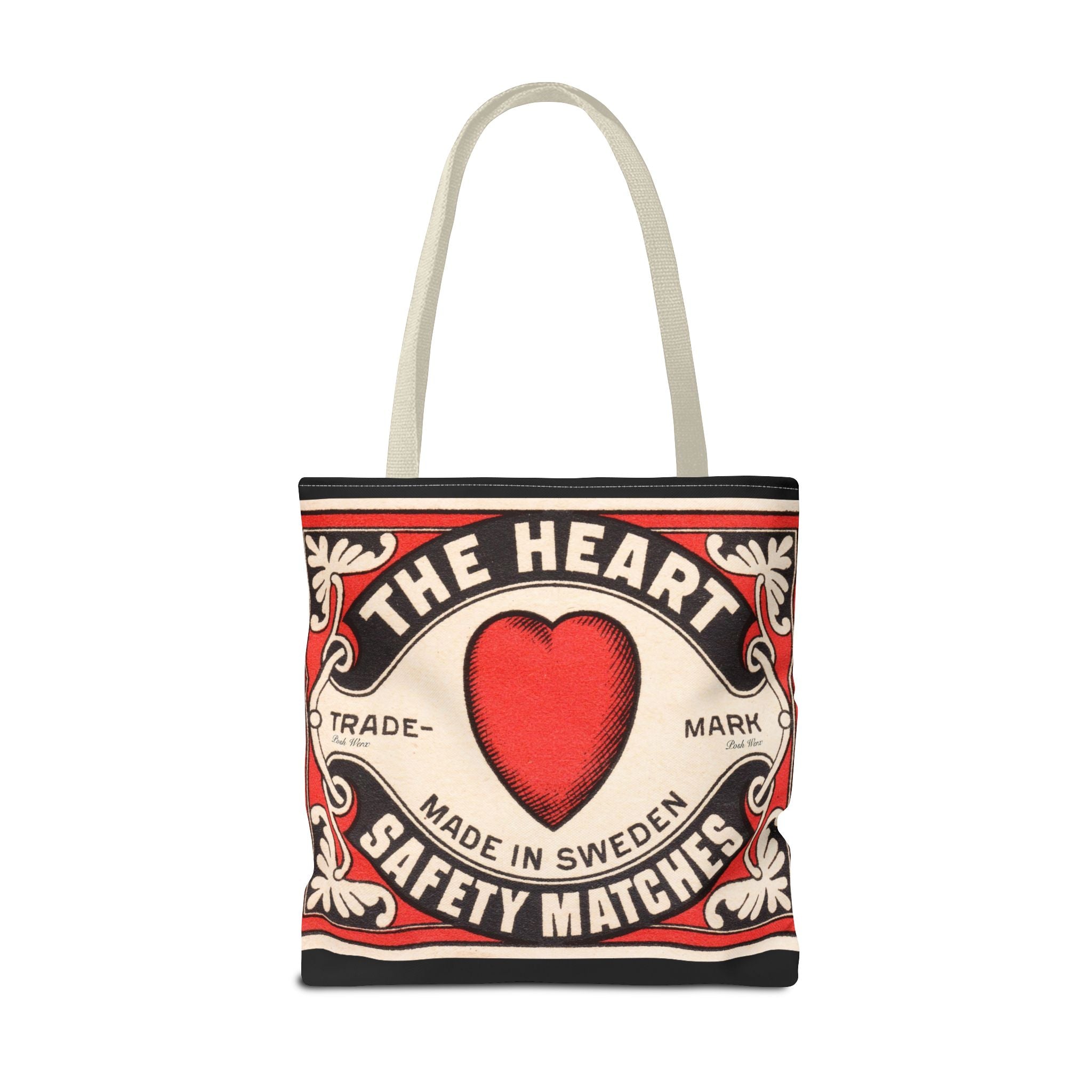 The Heart Safety Match Tote Bag (3 sizes, multiple handle colors)