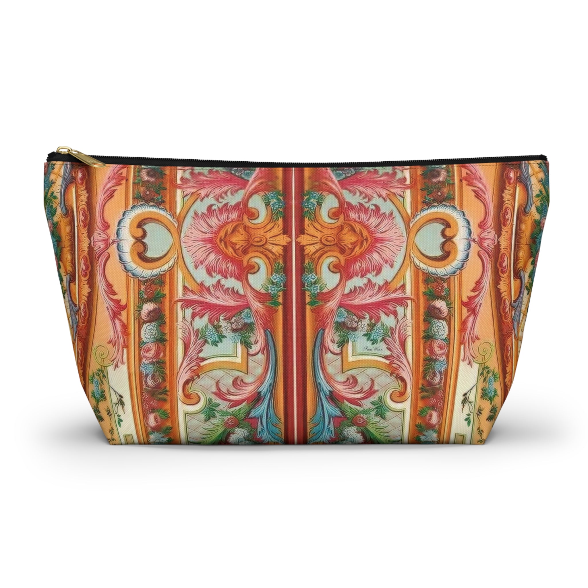 Fancy Flourish Accessory Pouch w T-bottom, 2 designs in one (2 sizes)