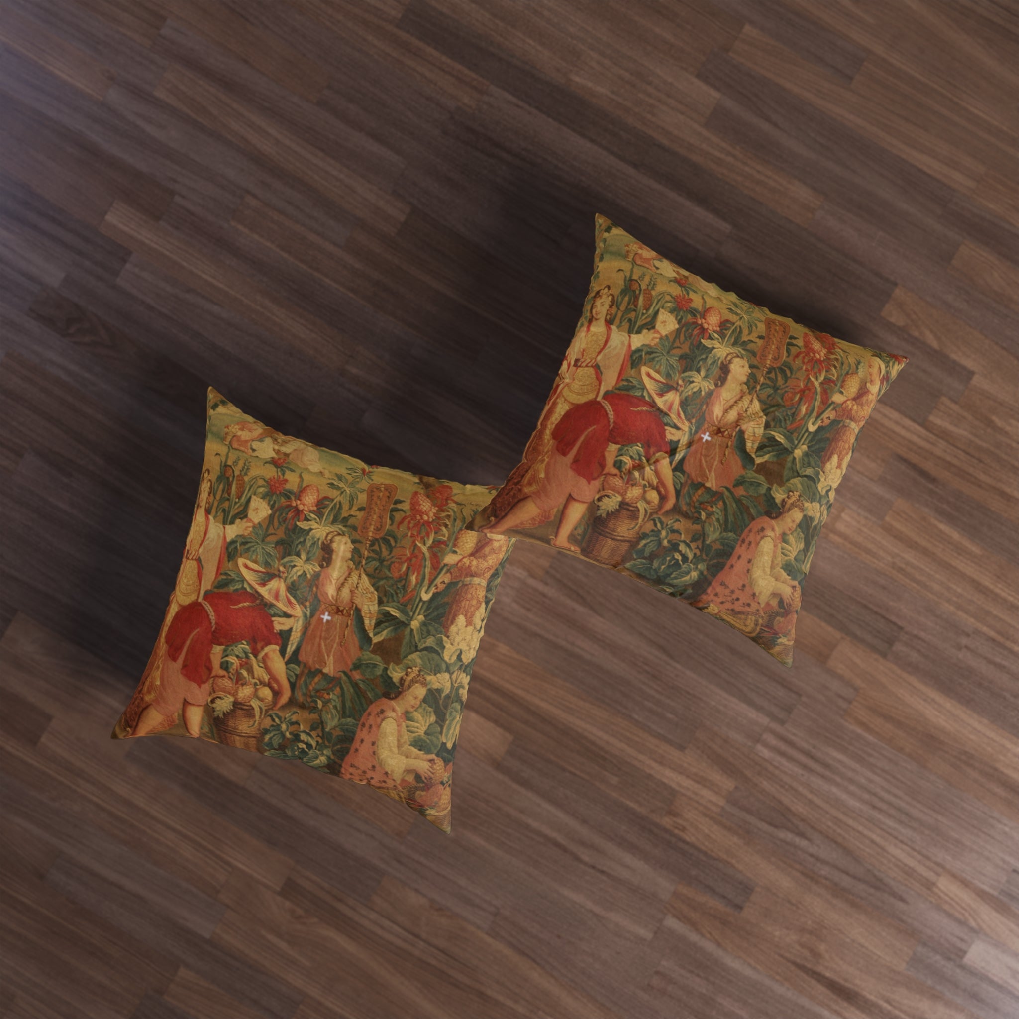 French Tapestry Tufted Floor Pillow, Square (2 sizes)