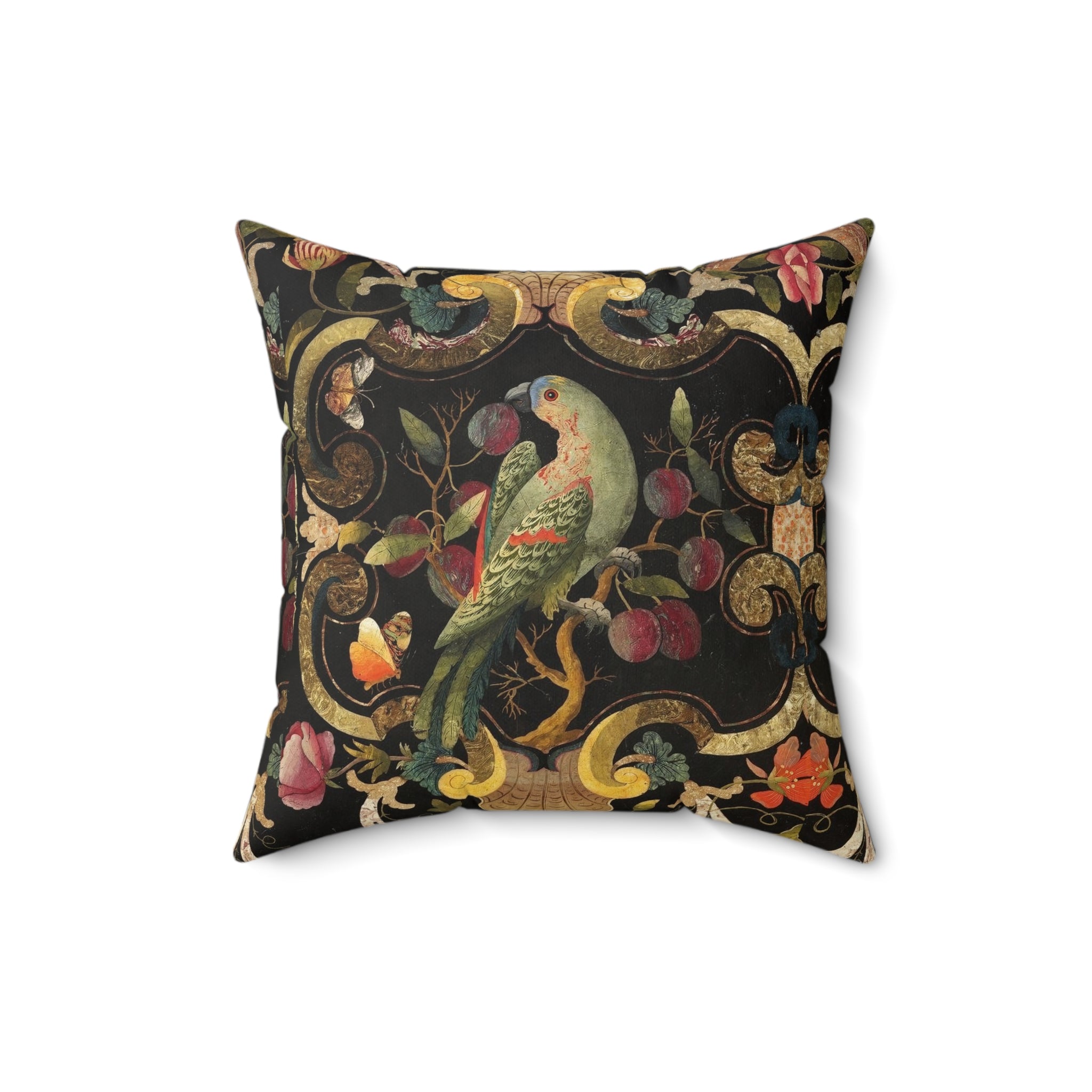 Bohemian Parrots Faux Suede Pillow, Cozy Living Room Accent (4 sizes)