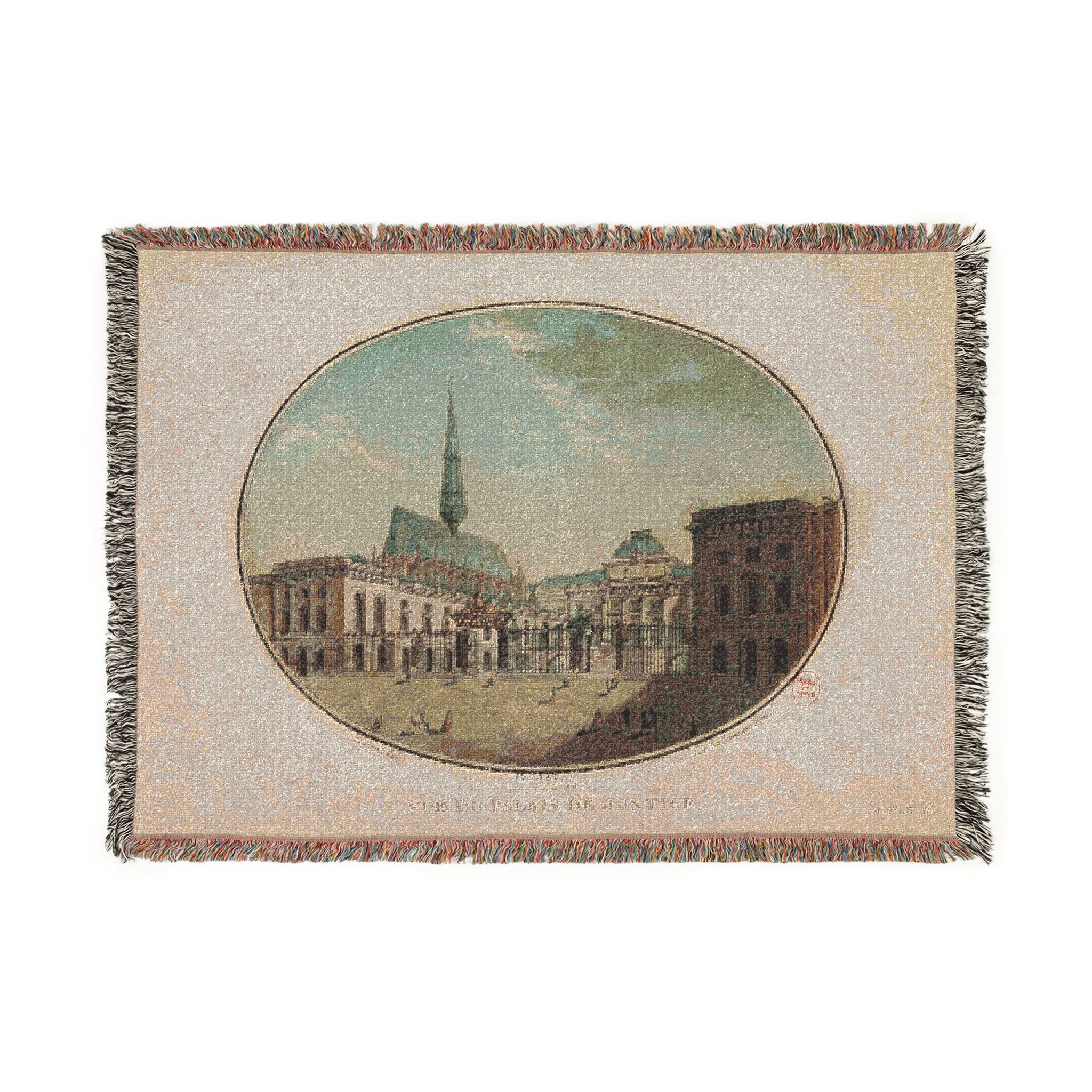 French Architecture: Woven Throw Blanket / Wall Art Hanging 3 sizes