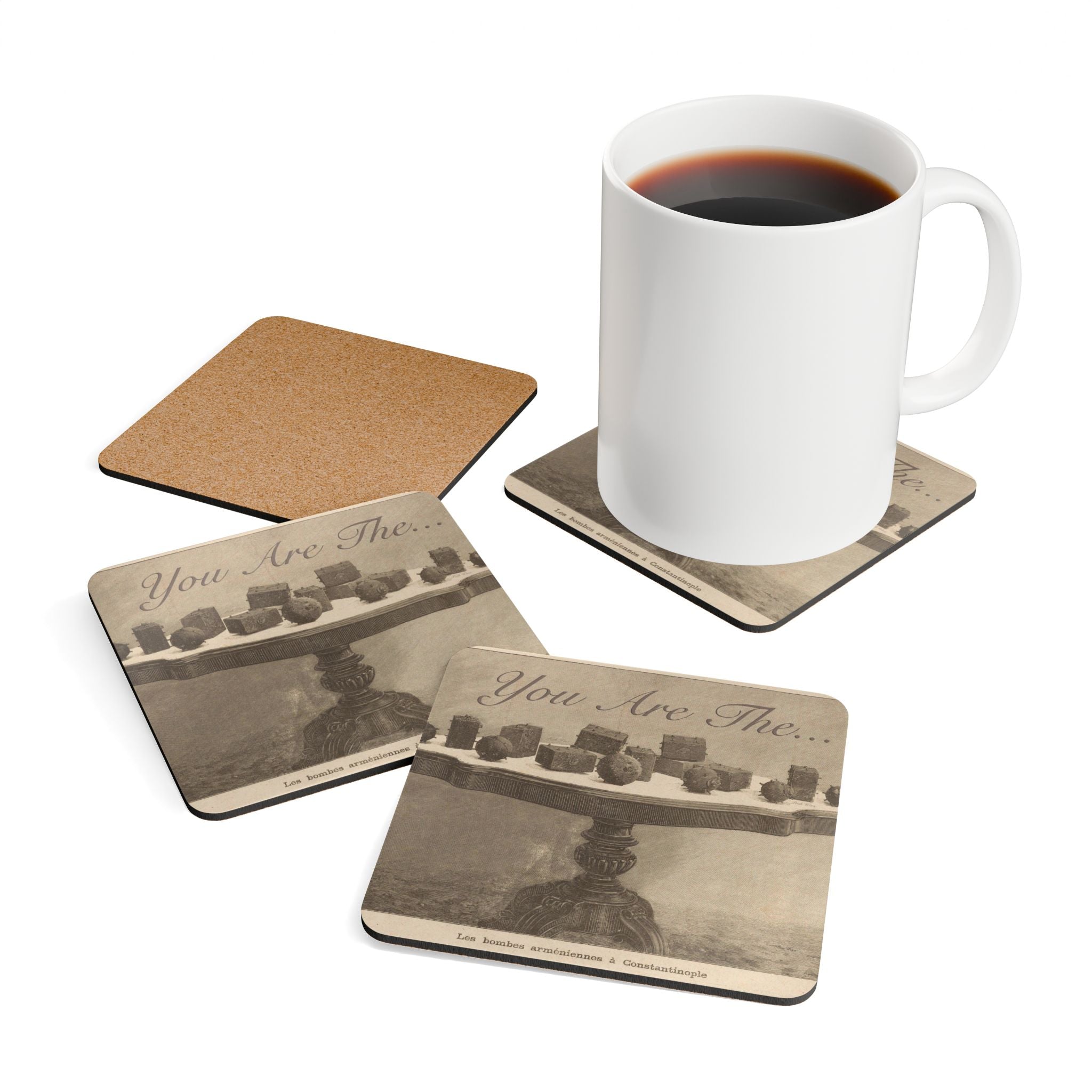 You Are The B0mb Corkwood Coaster Set of 4 Barware / Kitchen / Table Scape / Office