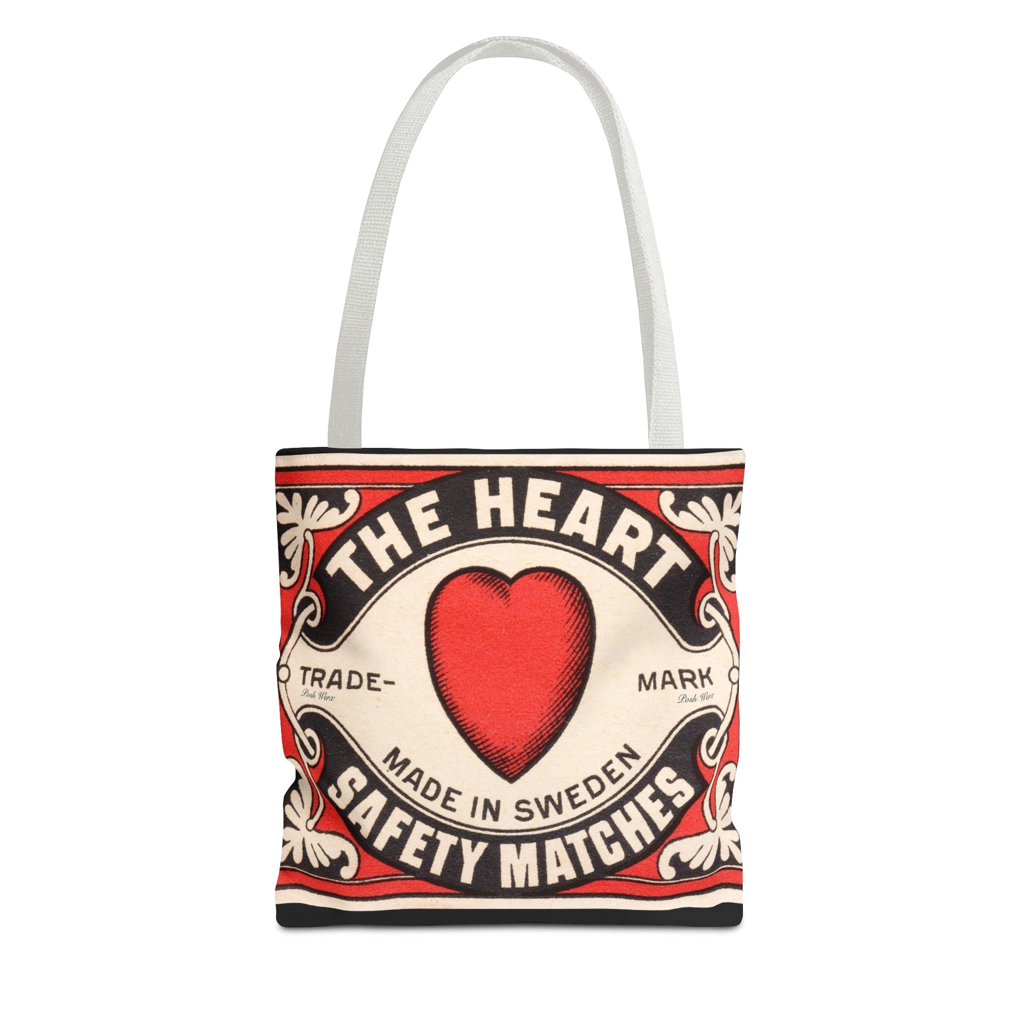 The Heart Safety Match Tote Bag (3 sizes, multiple handle colors)