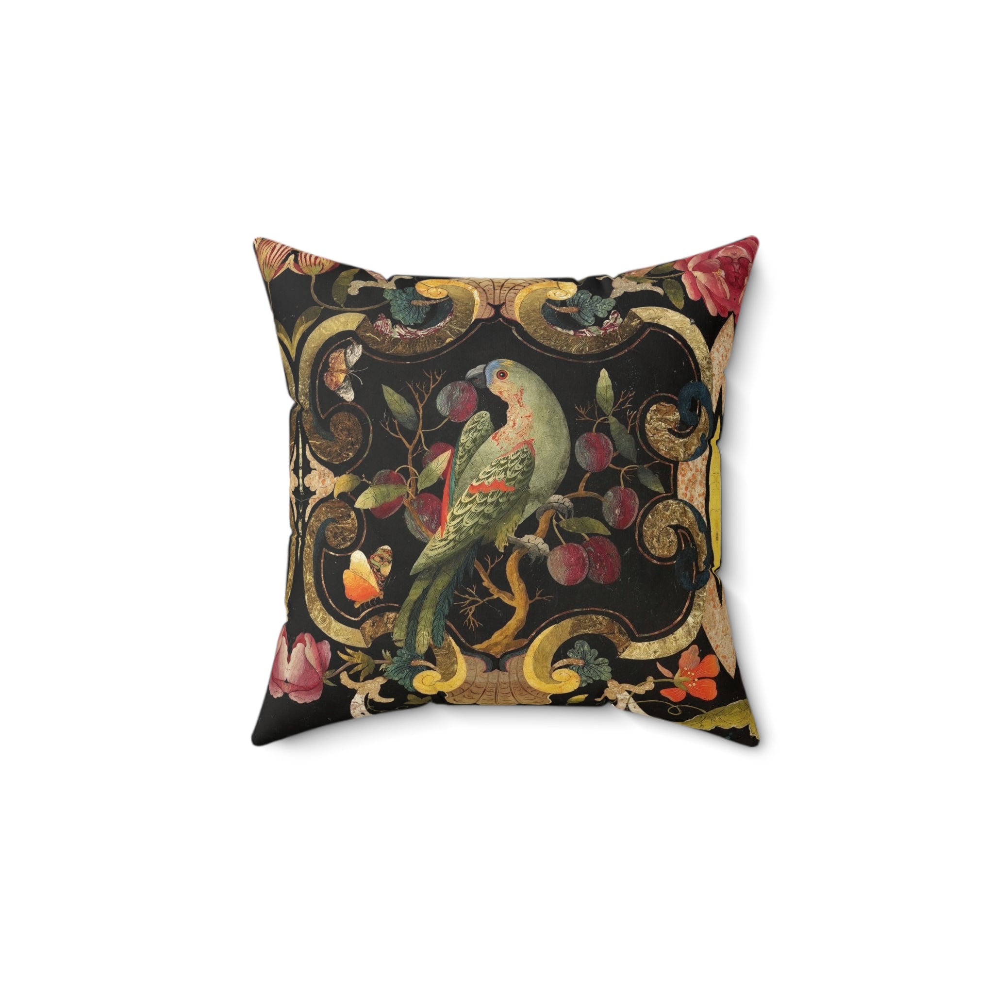 Bohemian Parrots Faux Suede Pillow, Cozy Living Room Accent (4 sizes)