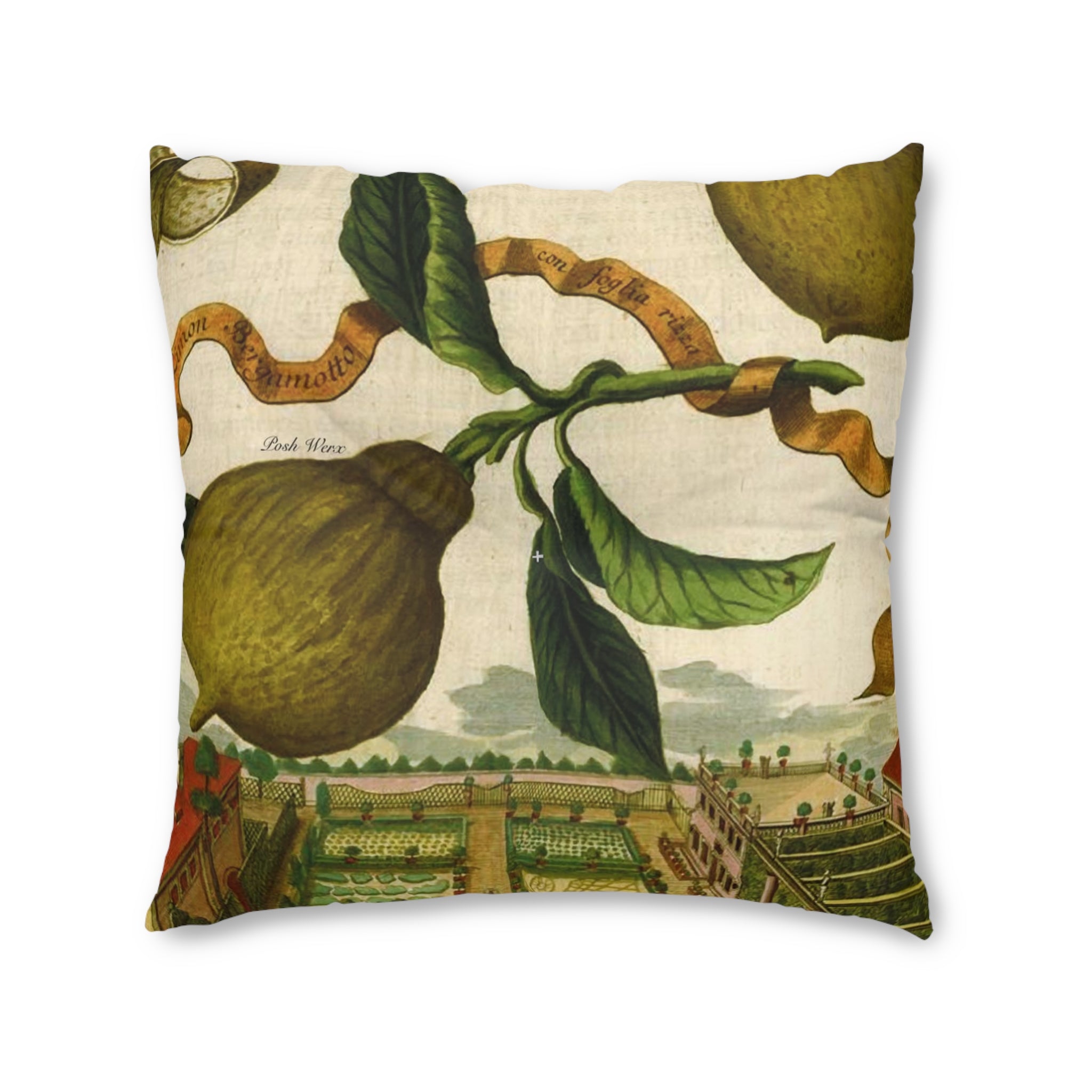 Italian Lemon Farm Tufted Floor Pillow, Square (2 sizes)