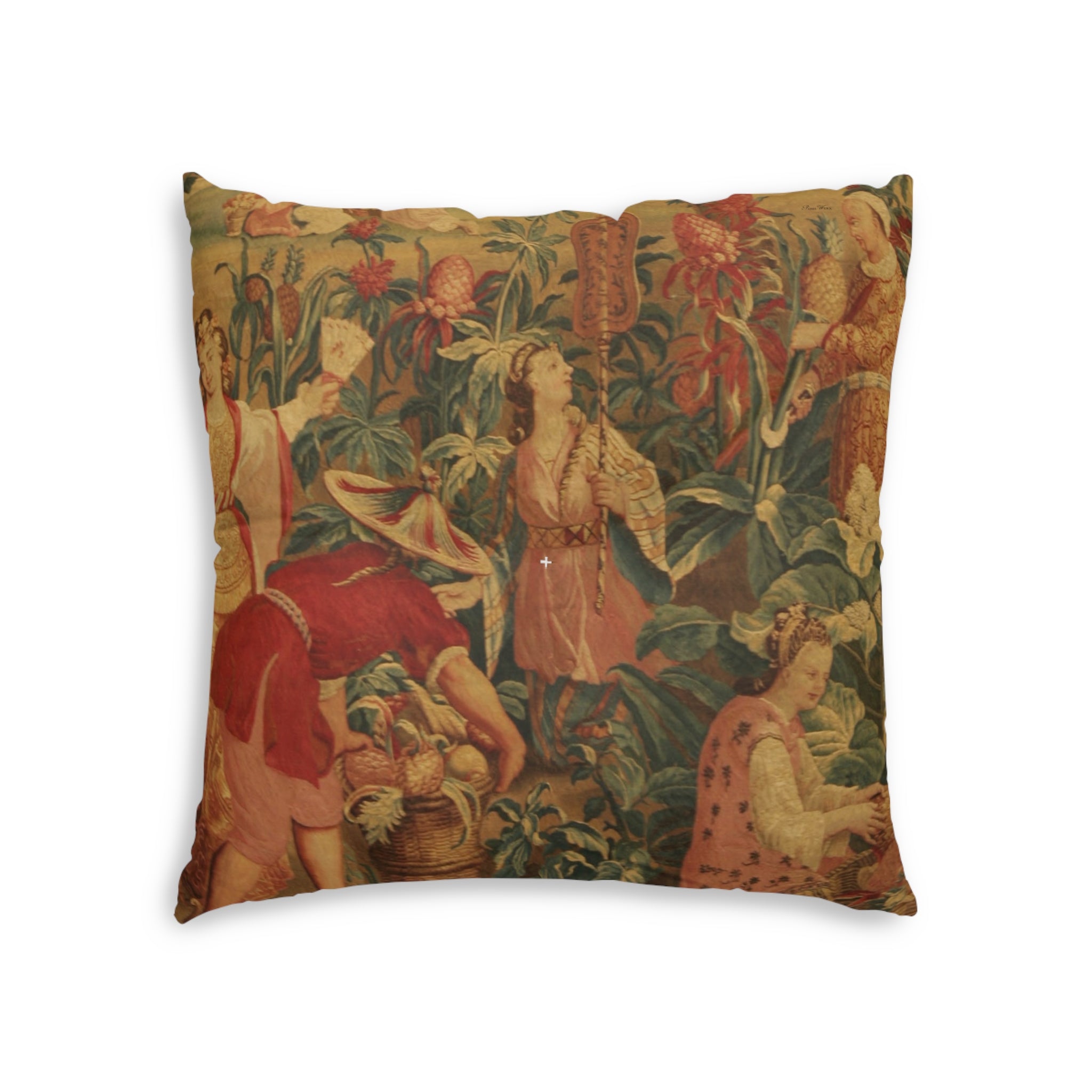 French Tapestry Tufted Floor Pillow, Square (2 sizes)